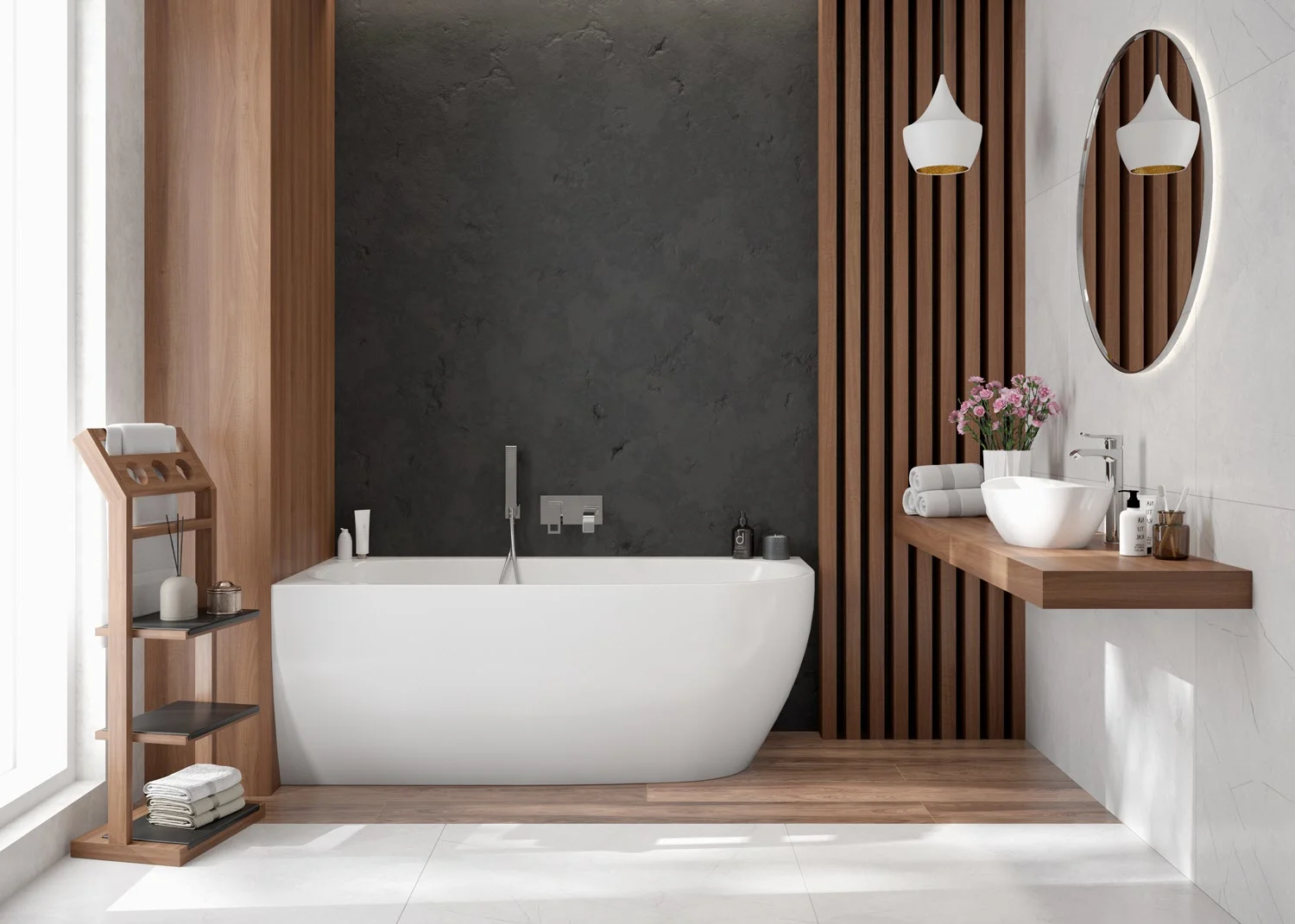 Hoesch iSENSI MONOLITH Eckbadewanne, 170 x 75 cm linke Ausführung, mit Überlaufbefüllung weiß Bild 4