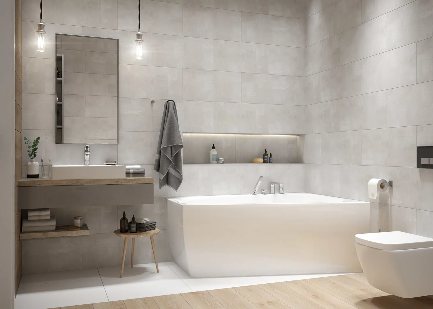 Hoesch iSENSI MONOLITH Badewanne rechts 180 x 140 cm, mit Überlaufschlitz und Überlaufgarnitur (Klick / Klack) Bild 4