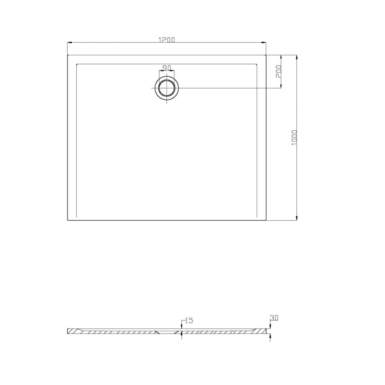 Hoesch Muna Rechteckduschwanne 120 x 100 cm Bild 2