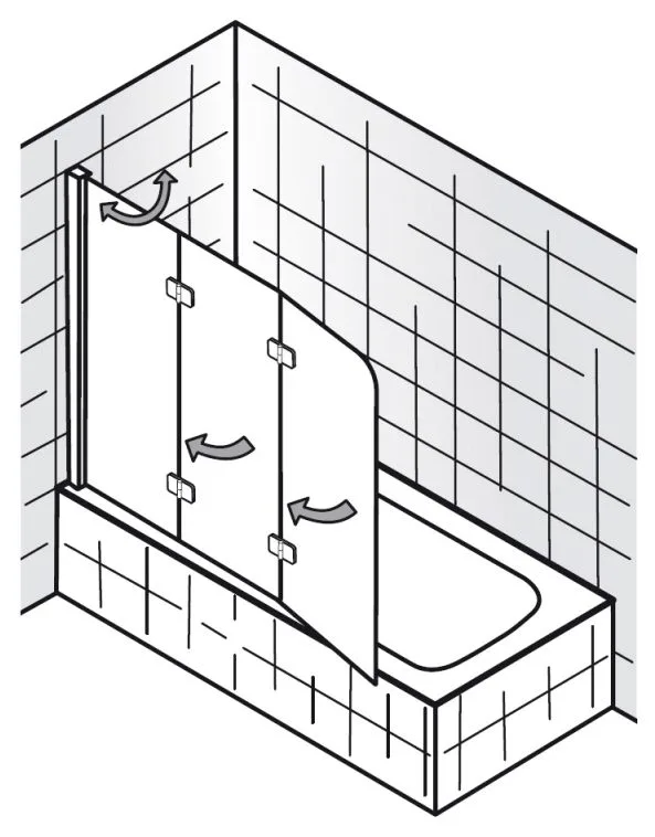HSK Premium Softcube Badewannenaufsatz 3-teilig, Anschlag links Bild 2