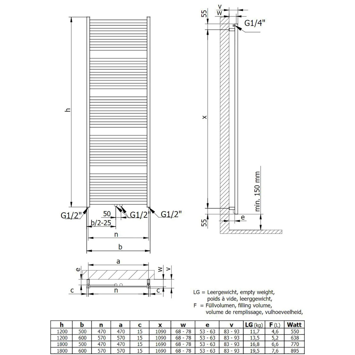 HSK Line Aero Badheizkörper 50 x 120 cm Bild 4