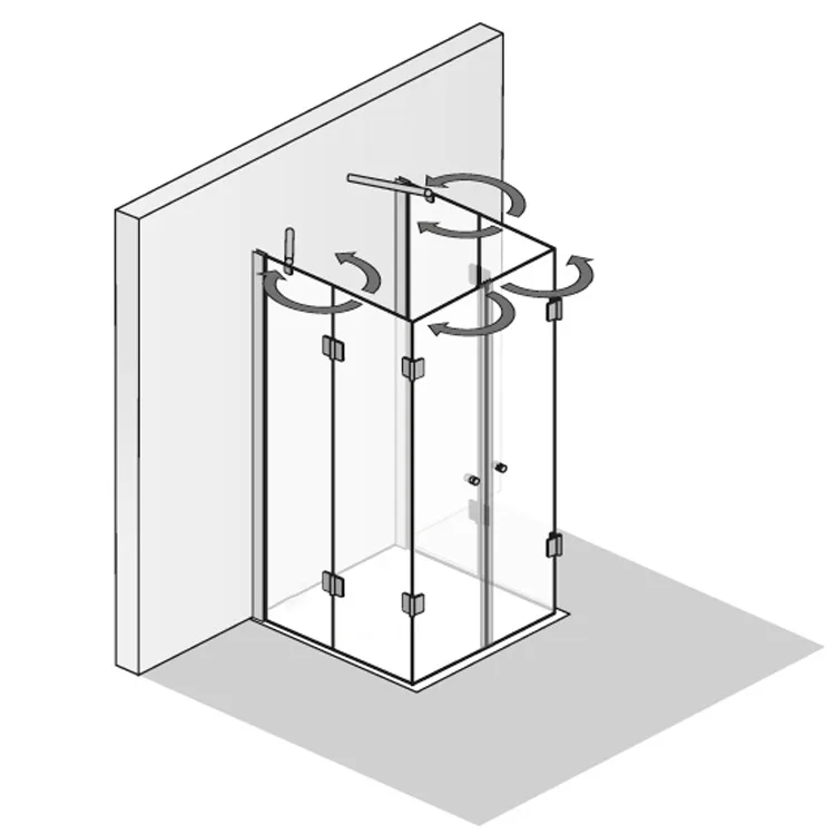 HSK Aperto U-Kabine pendelbar 100 x 100 cm