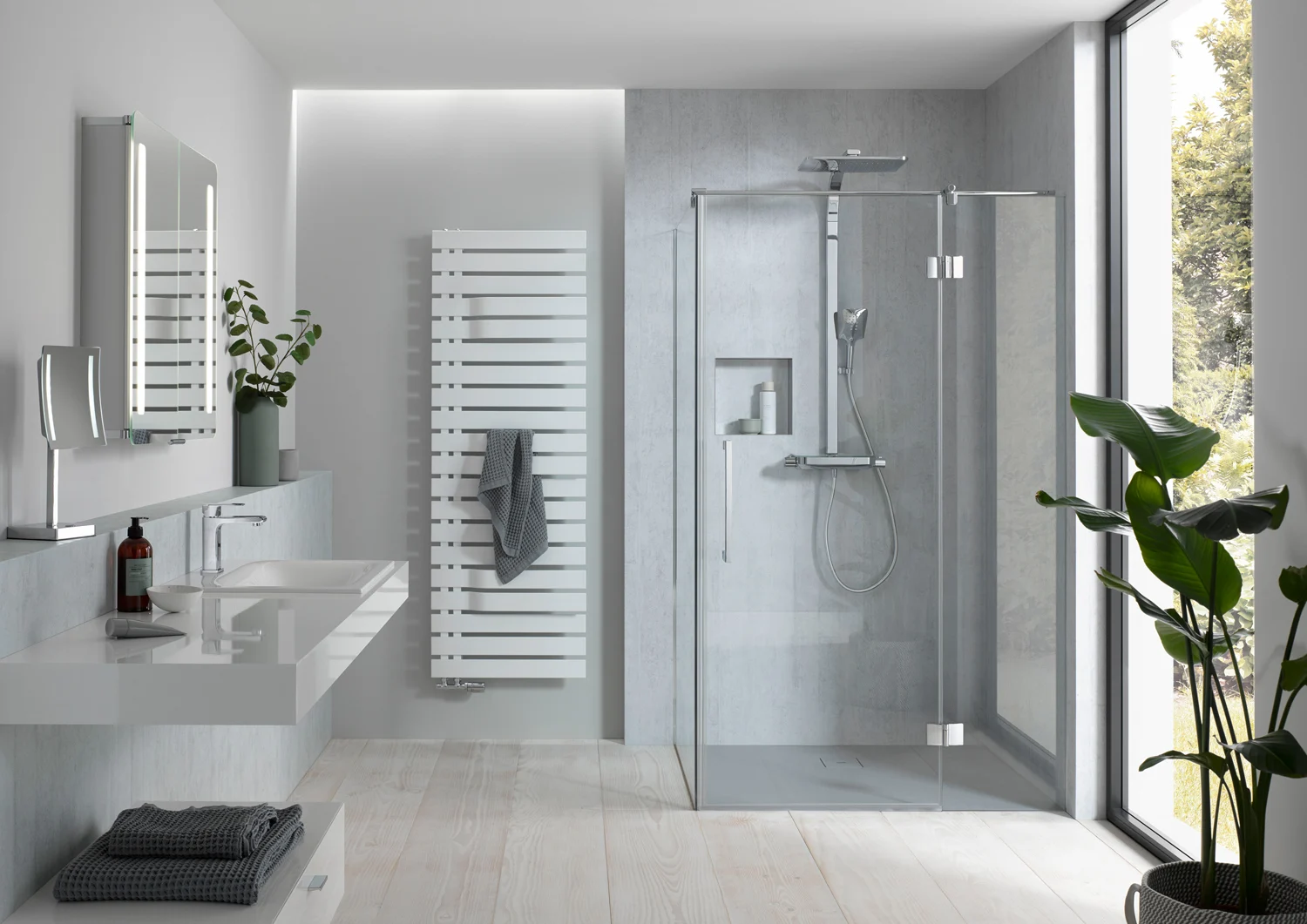 HSK Aperto Pro Drehtür pendelbar an Nebenteil für Seitenwand 100 cm, Anschlag rechts Bild 3