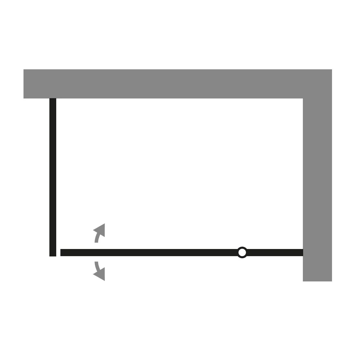 HSK Aperto Pro Drehtür pendelbar an Nebenteil für Seitenwand 100 cm, Anschlag rechts Bild 5