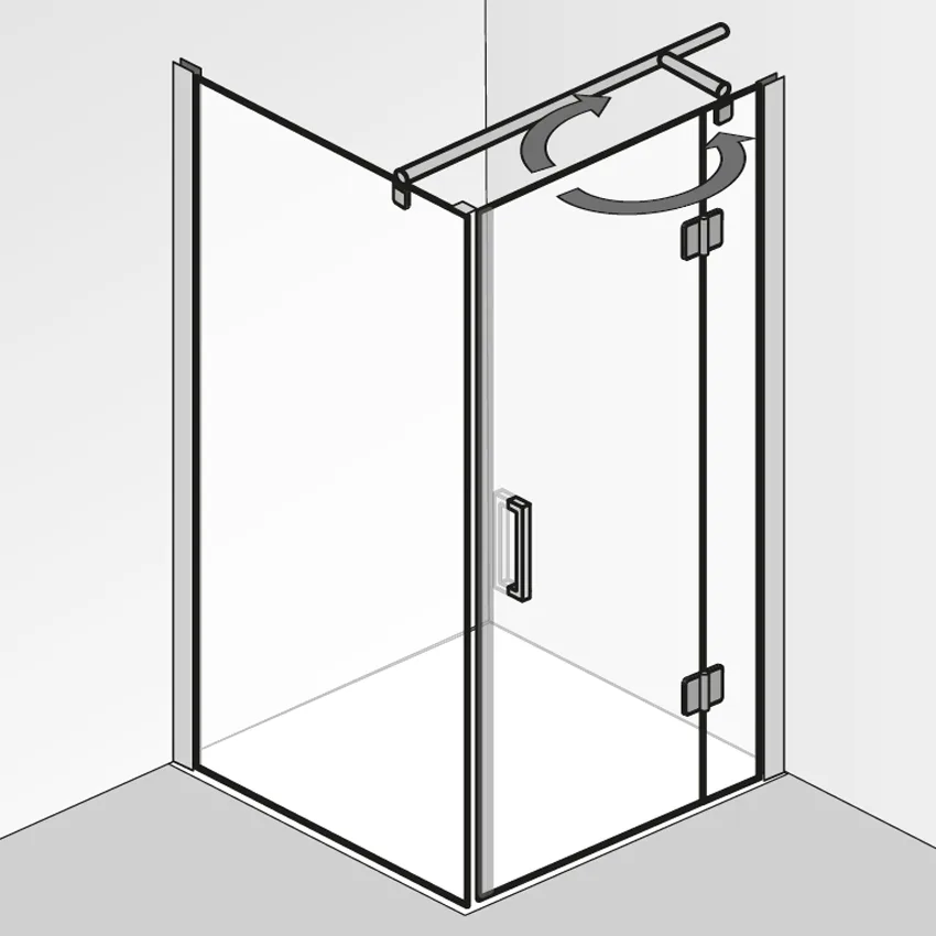 HSK Aperto Pro Drehtür pendelbar an Nebenteil für Seitenwand 120 cm, Anschlag rechts Bild 4