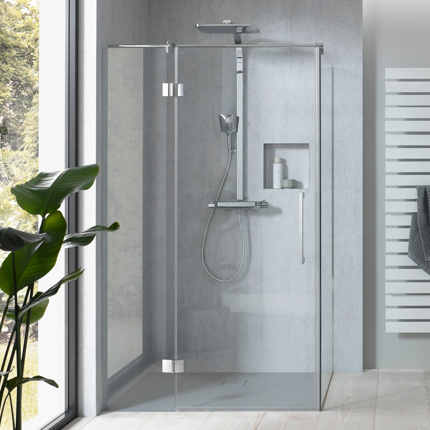 HSK Aperto Pro Seitenwand für Drehtür pendelbar an Nebenteil 100 cm