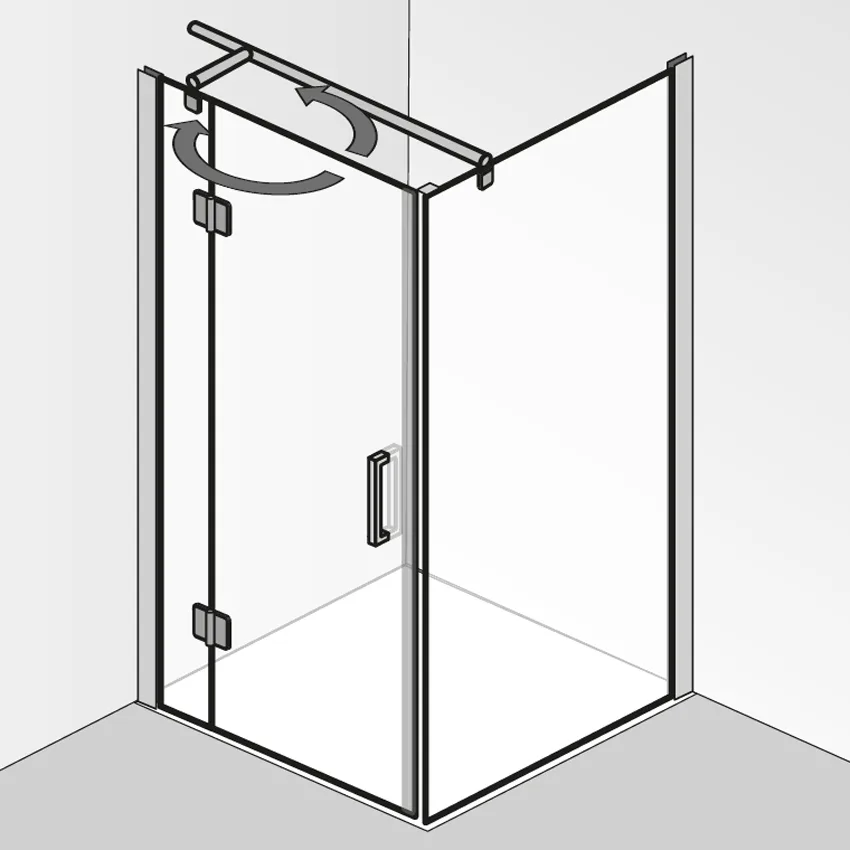 HSK Aperto Pro Seitenwand für Drehtür pendelbar an Nebenteil 100 cm Bild 4