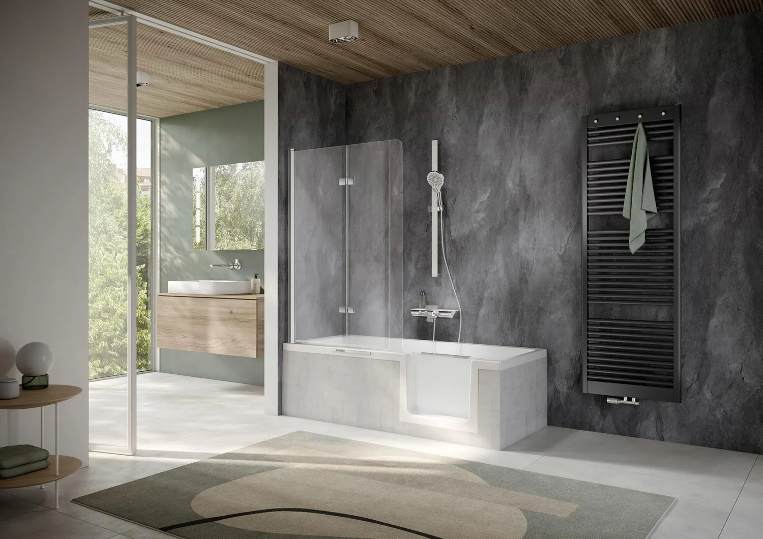 HSK Favorit Nova Badewannenaufsatz 2-teilig 90 cm, Anschlag links Bild 6