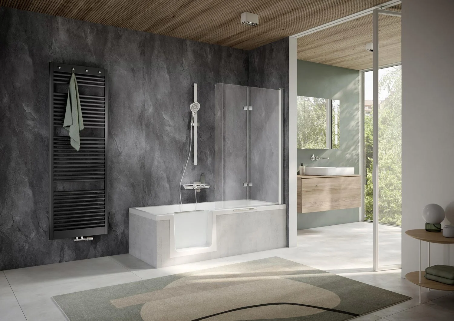 HSK Favorit Nova Badewannenaufsatz 2-teilig 90 cm, Anschlag rechts Bild 6