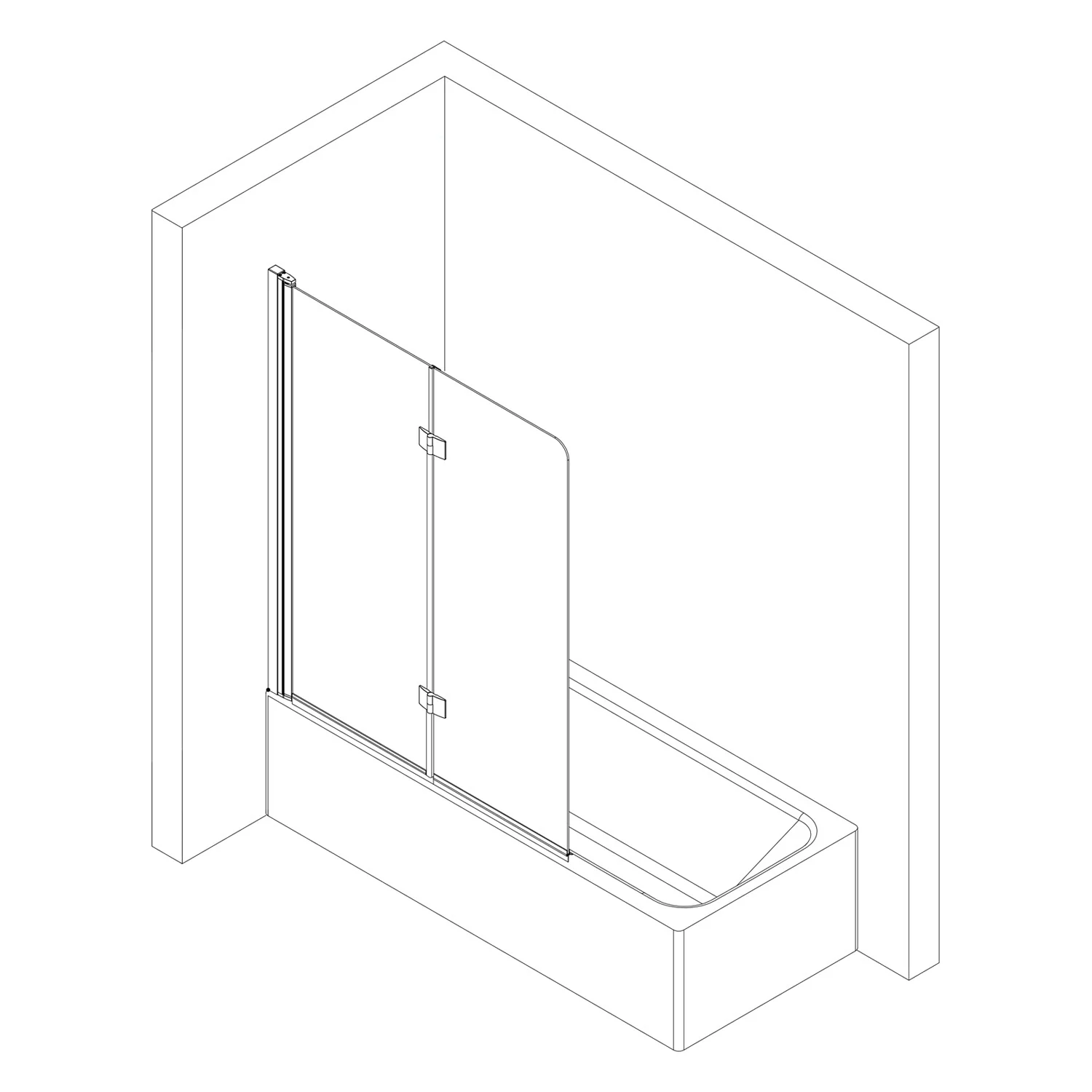 HSK Favorit Nova Badewannenaufsatz 2-teilig 100 cm Anschlag links Bild 5