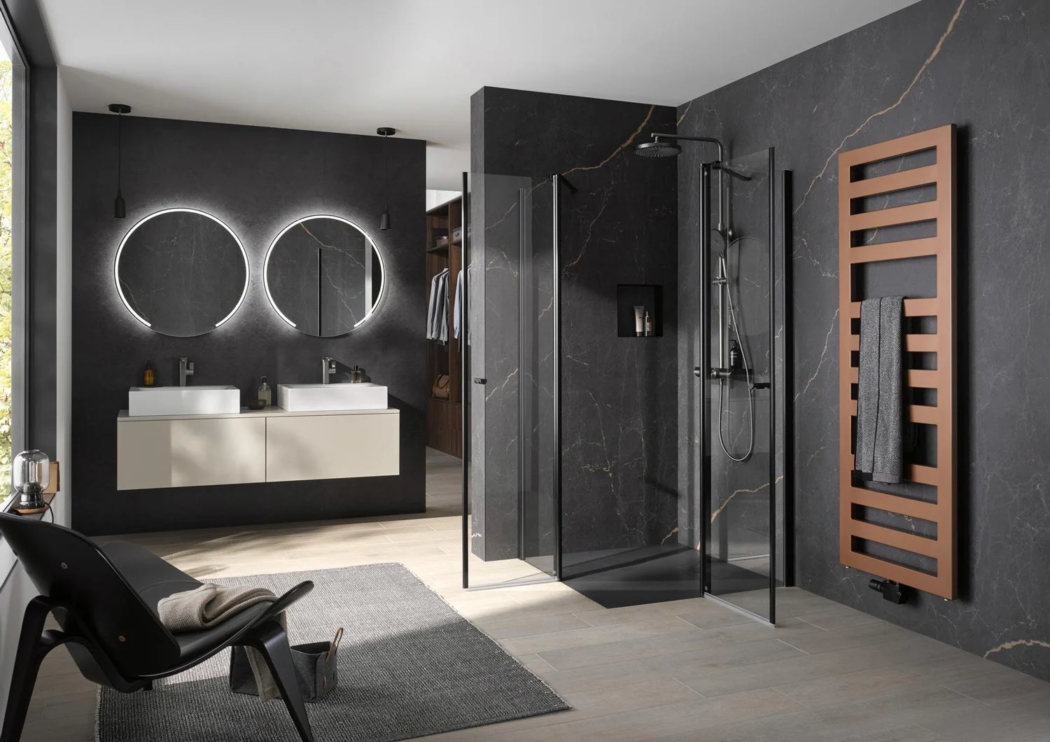 HSK EXKLUSIV 2.0 Eckeinstieg Pendeltür 4-teilig, 80 x 80 x 200 cm, mit Edelglas Beschichtung Bild 8