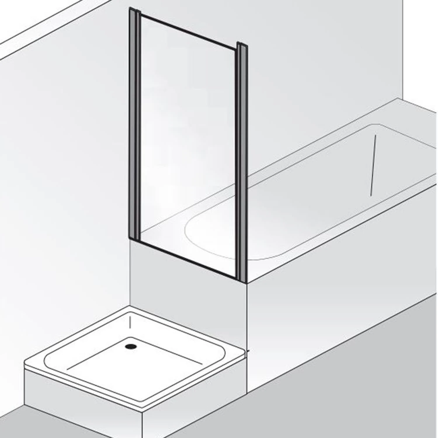 HSK Premium Classic Seitenwand verkürzt auf Badewanne für Drehtür, Sondermaß Bild 4