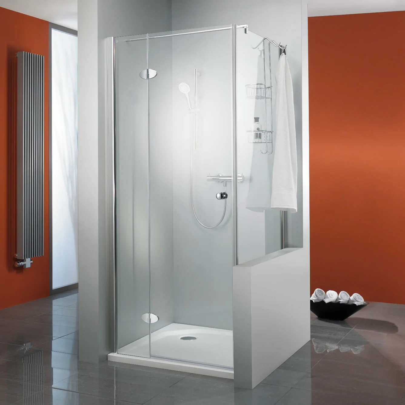HSK Premium Classic Seitenwand verkürzt auf Badewanne für Drehtür, Sondermaß