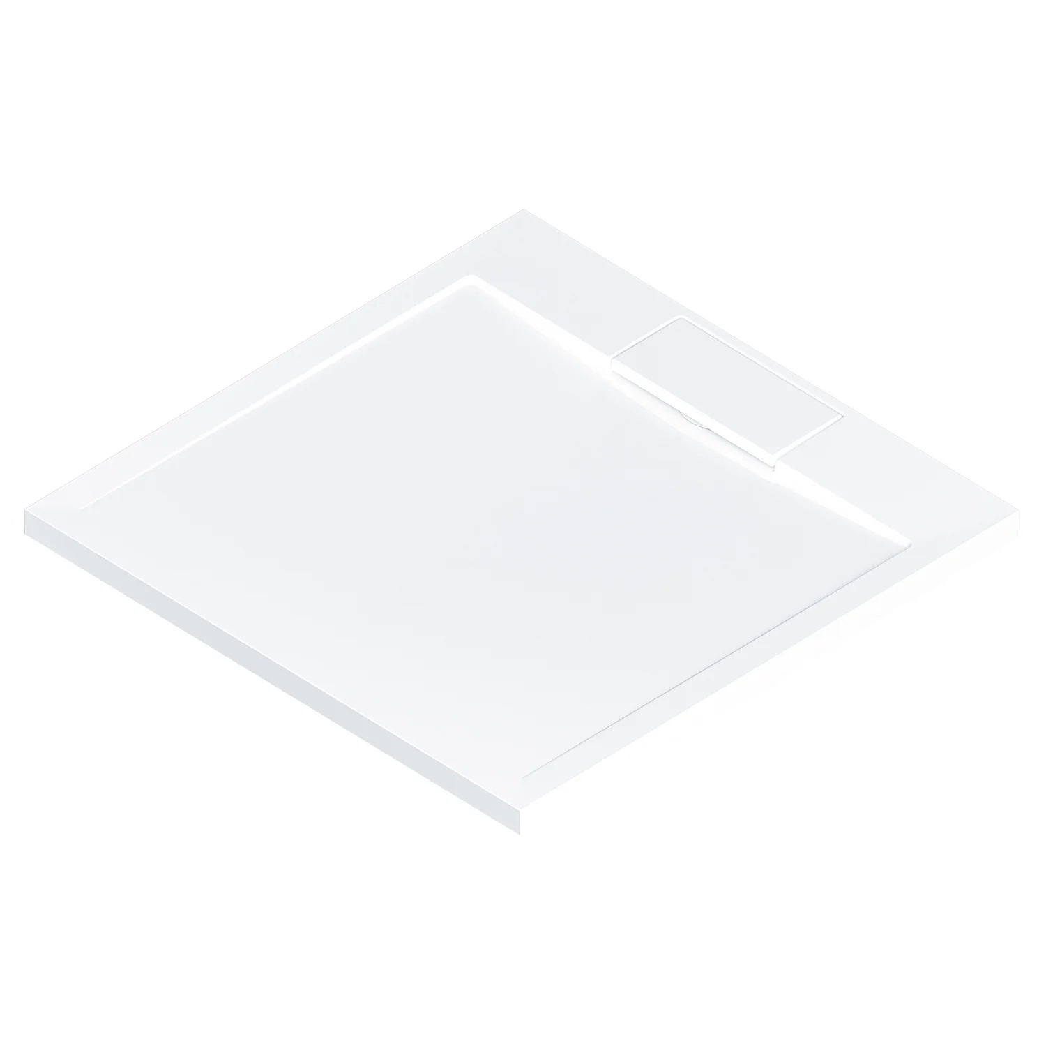 HSK Marmor-Polymer Duschwanne 100 x 100 cm superflach mit Randablauf und Antislip