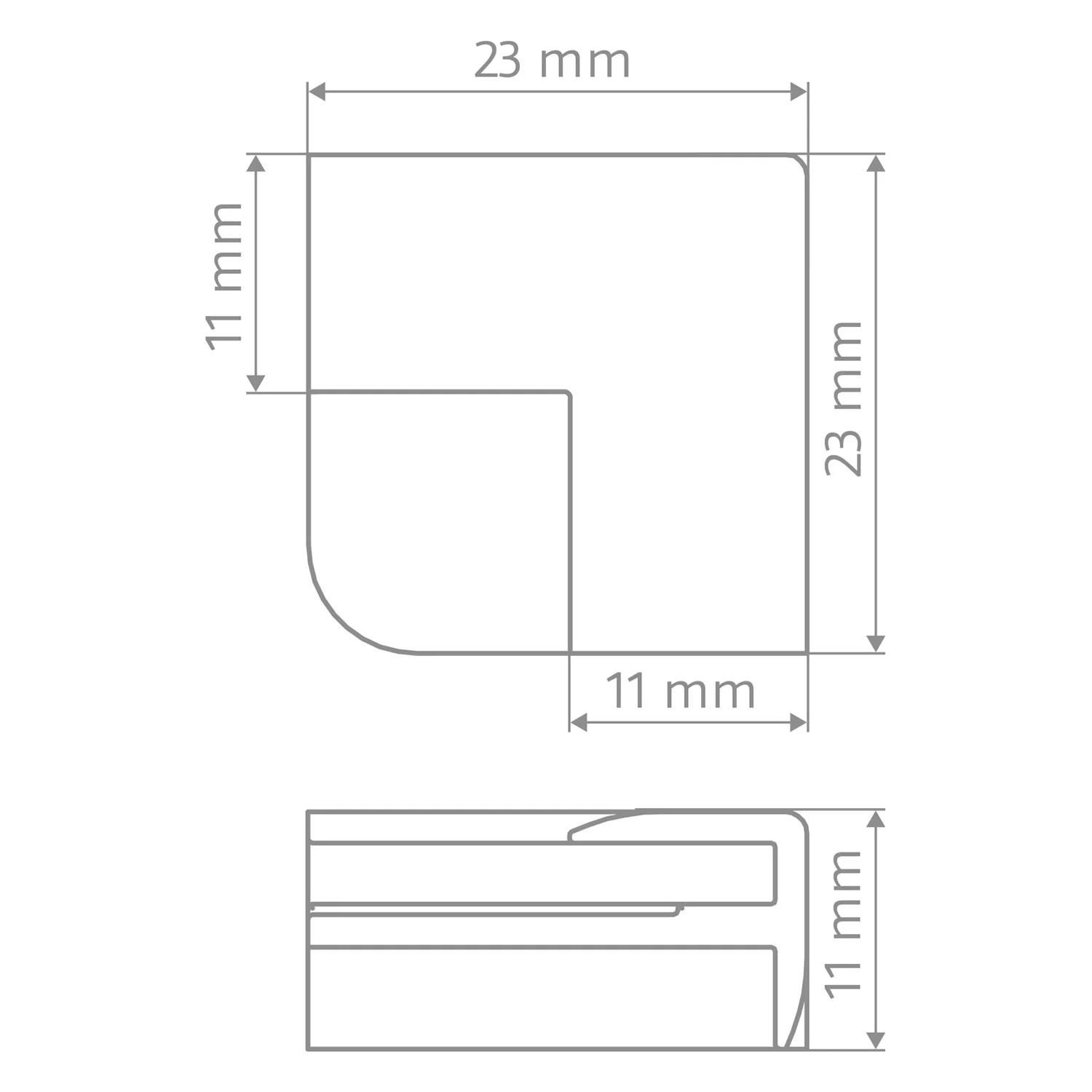 HSK RenoDeco Profile, Profil-Ecke 3D außen, gerade Bild 3