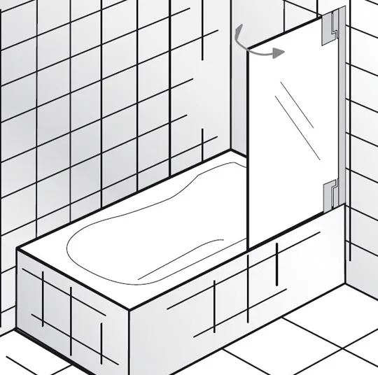 HSK K2P Badewannenaufsatz 1-teilig Anschlag rechts Sondermaß