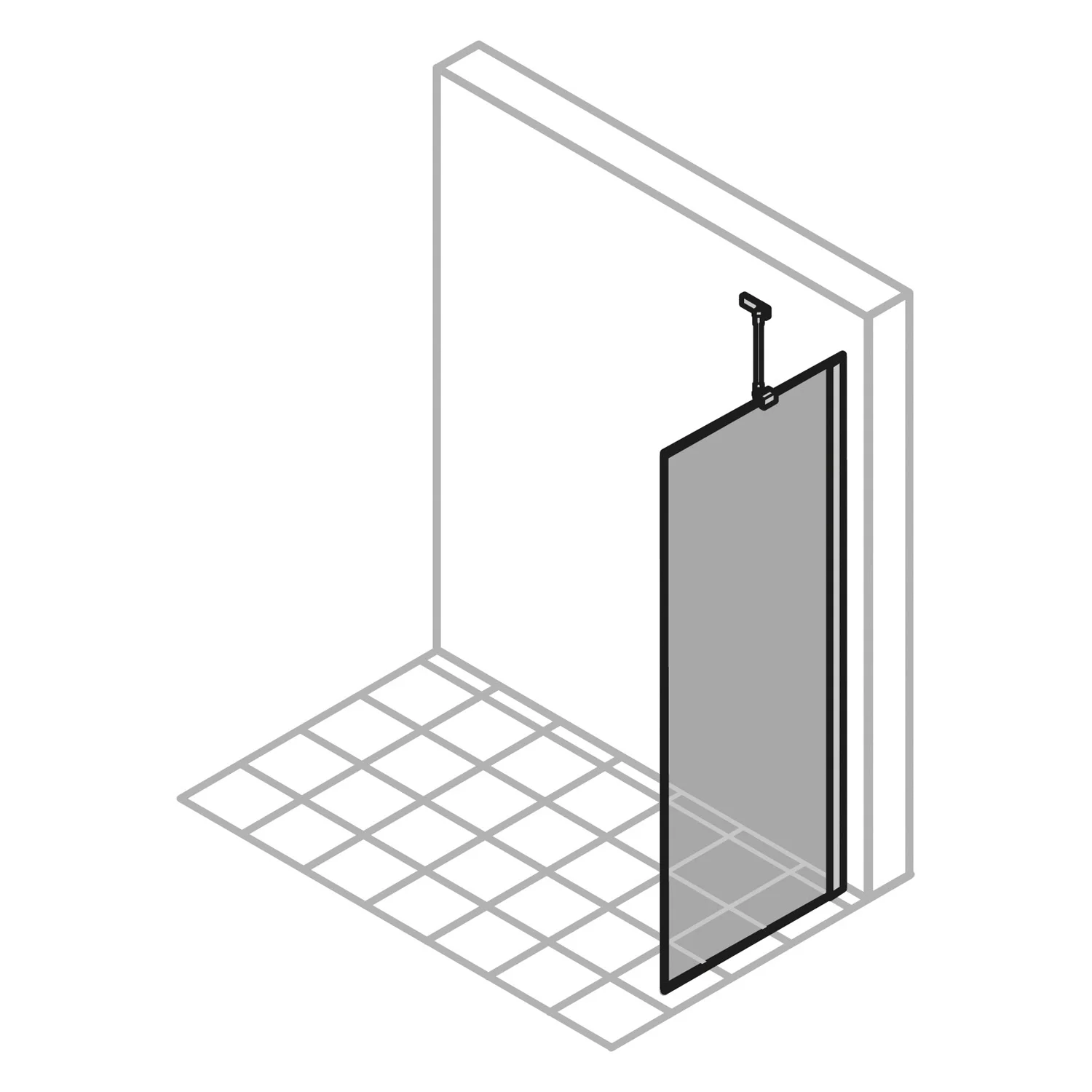 HÜPPE Design pure Walk-In Seitenwand 110 cm, mit Stabilisator, Glas 8 mm mit Anti-Plaque Bild 2