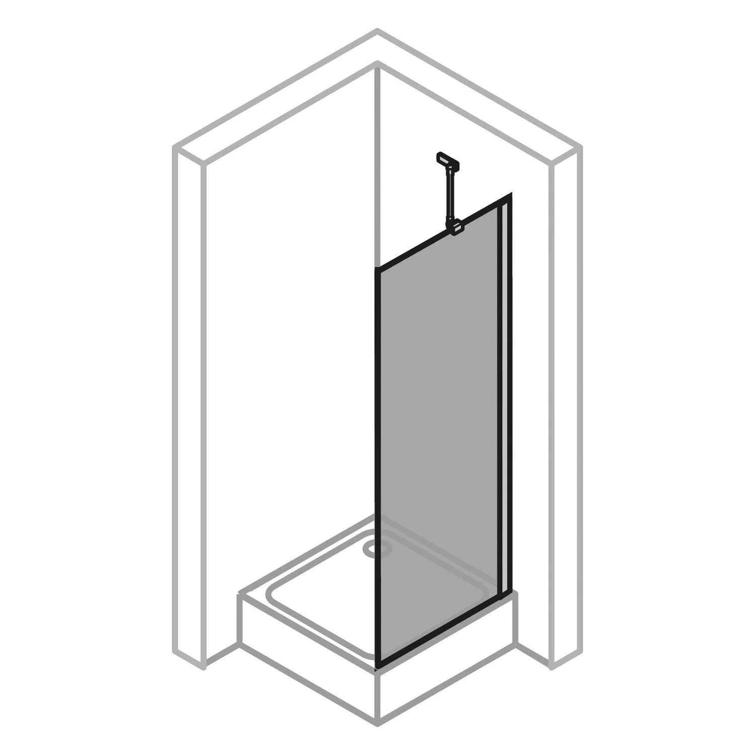 HÜPPE Design pure 4-Eck Seitenwand für Schwingtür 90 x 190 cm, Glas mit Anti-Plaque Bild 3