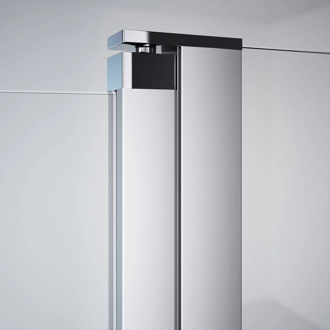 HÜPPE Design pure 4-Eck Schwingfalttür mit festem Segment 140 x 190 cm, Rechtsbefestigung, Glas mit Anti-Plaque Bild 8