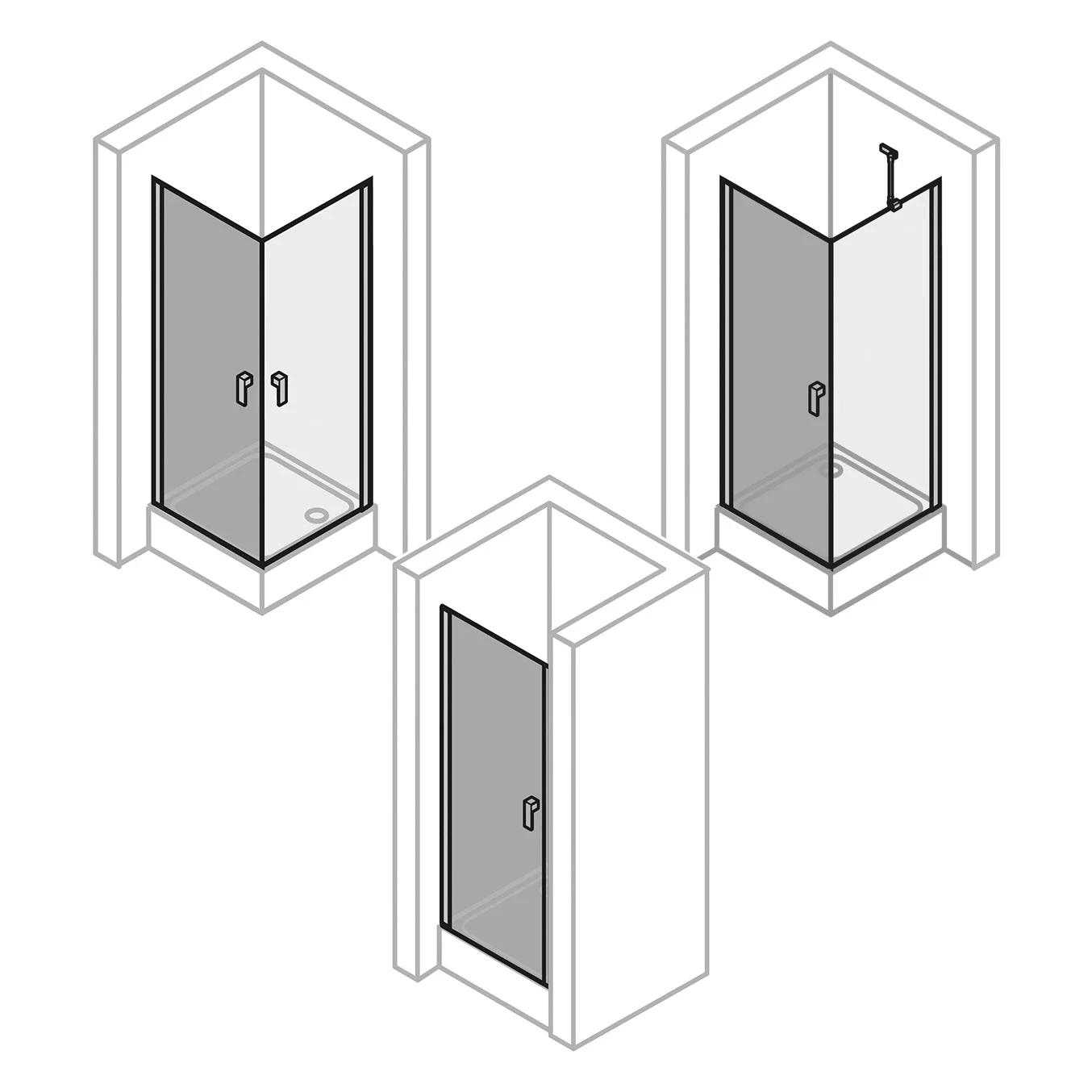 HÜPPE Design pure 4-Eck Schwingtür 90 x 190 cm, Glas mit Anti-Plaque Bild 5