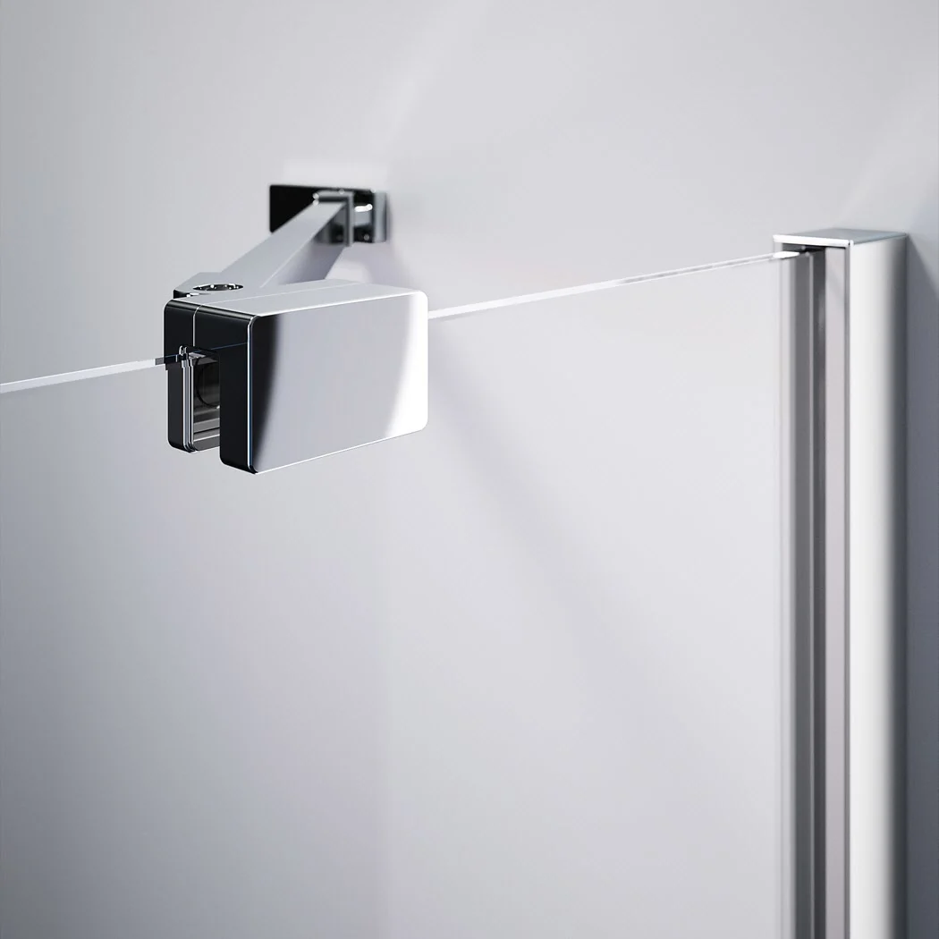 HÜPPE Design pure 4-Eck Schwingtür mit festem Segment 78 x 190 cm, Glas mit Anti-Plaque Bild 7