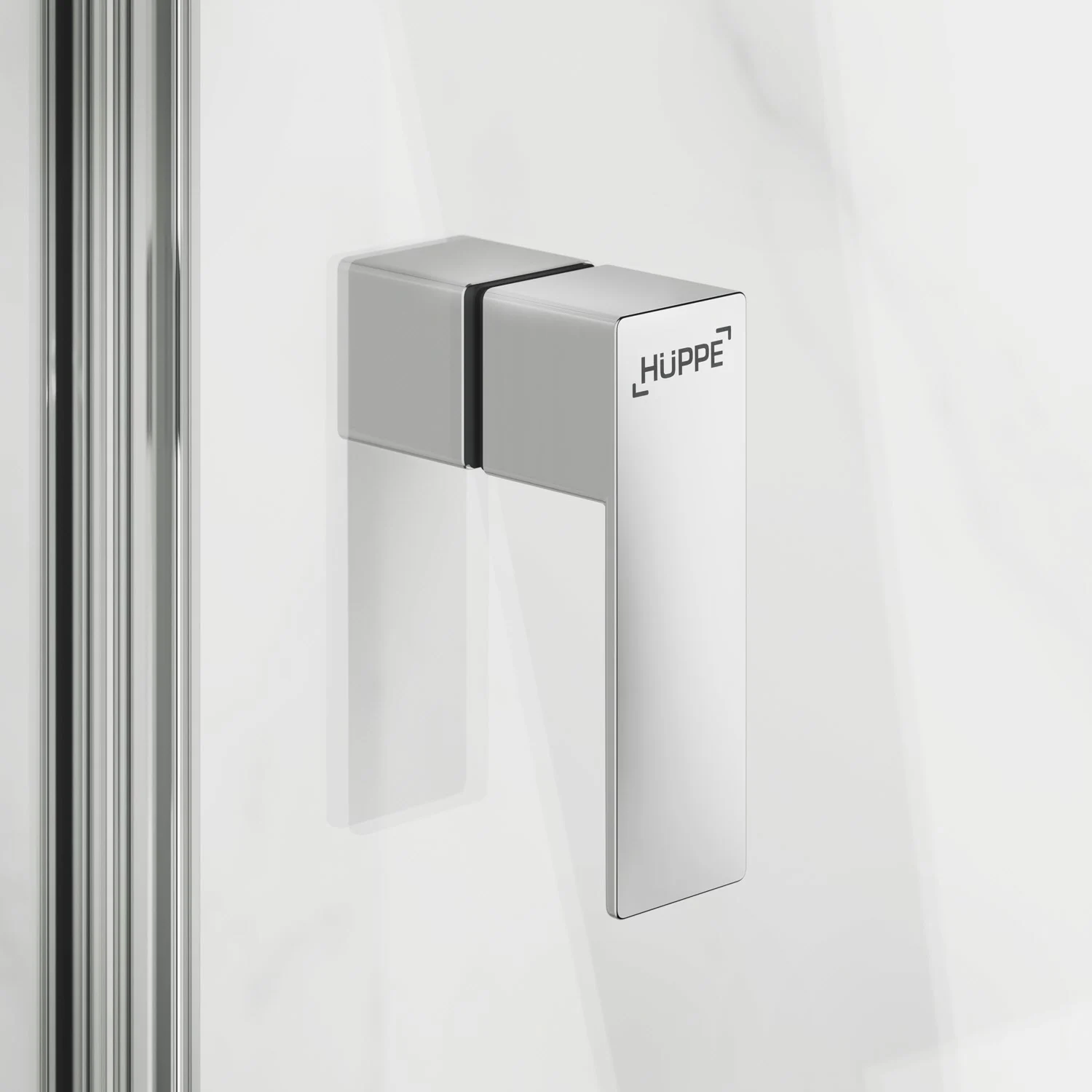 HÜPPE Design pure 4-Eck Schwingtür mit festem Segment 78 x 190 cm, Glas mit Anti-Plaque Bild 8