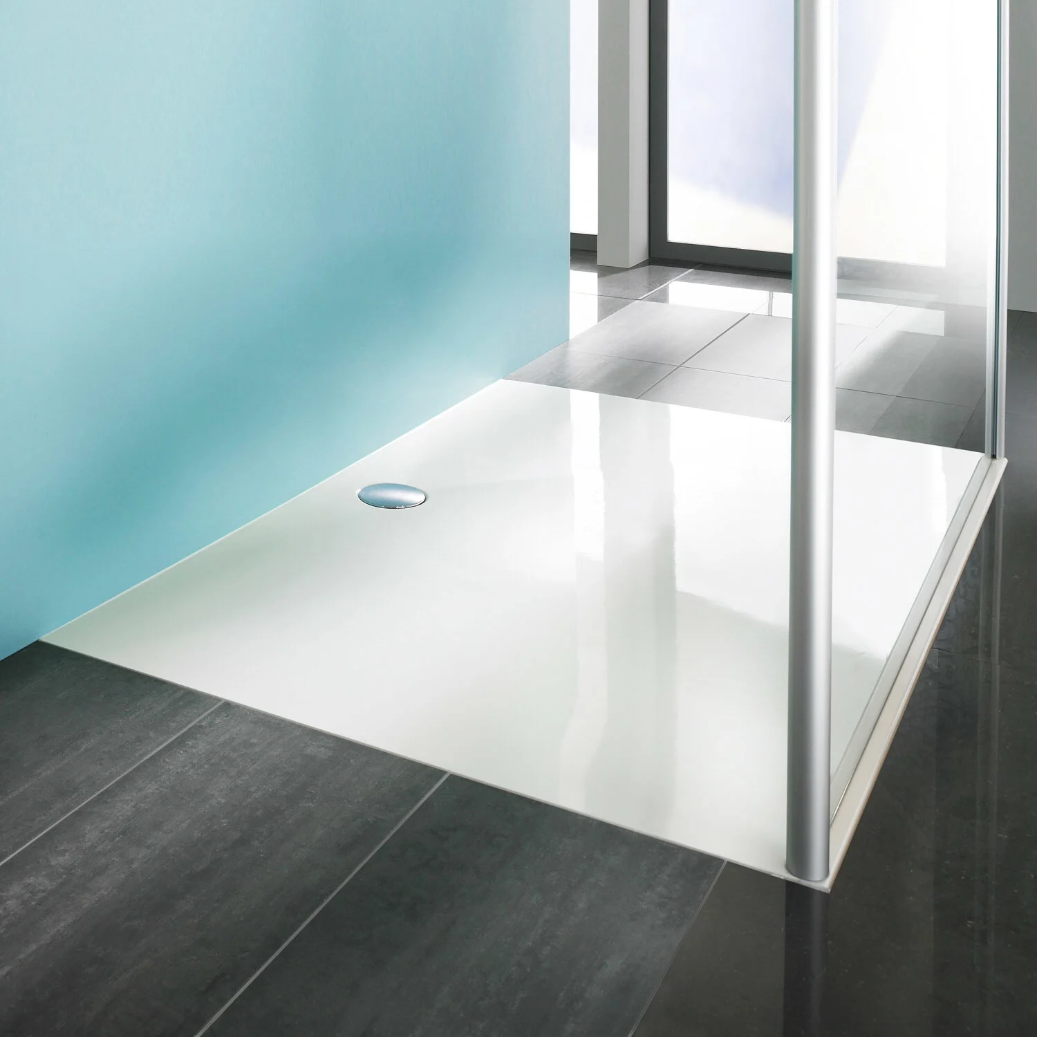 HÜPPE EasyStep 4-Eck Duschwanne 130 x 80 cm mit Easy Protect