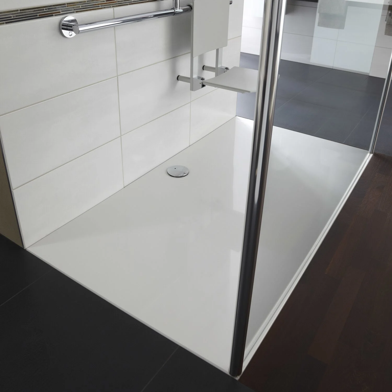 HÜPPE EasyStep 4-Eck Duschwanne 130 x 80 cm mit Easy Protect Bild 2