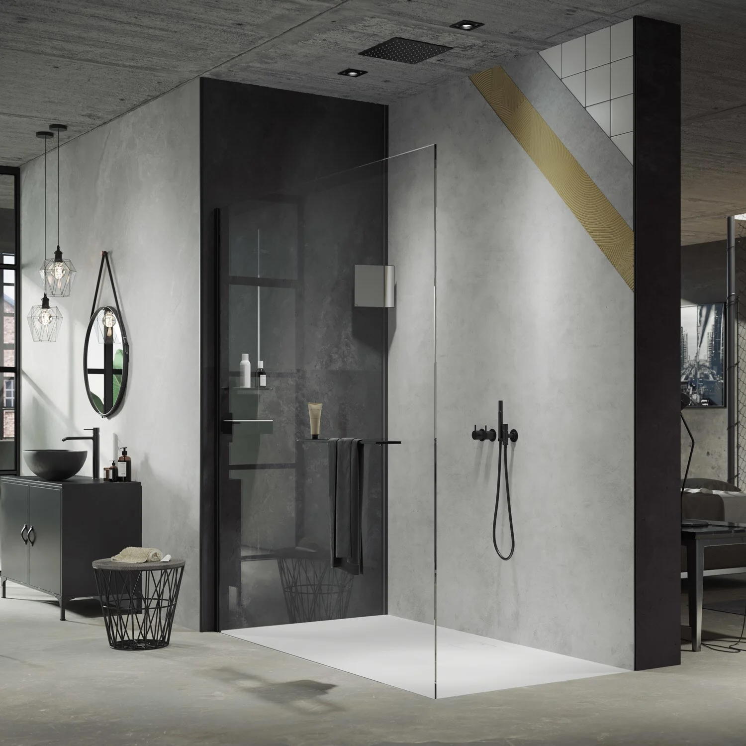 HÜPPE EasyStyle Wandverkleidung 100 x 255 cm, 2 Stück