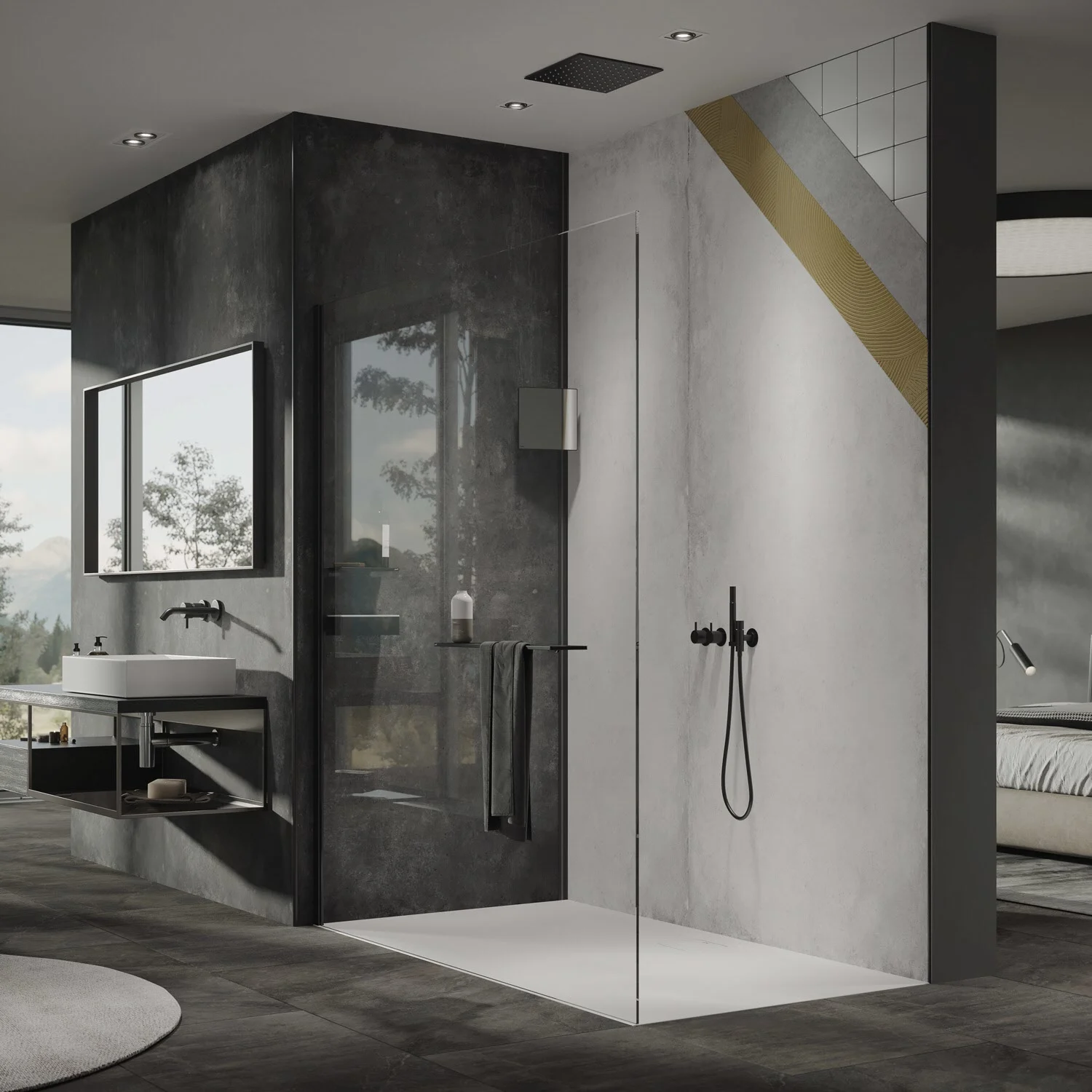 HÜPPE EasyStyle Wandverkleidung 100 x 255 cm, 2 Stück