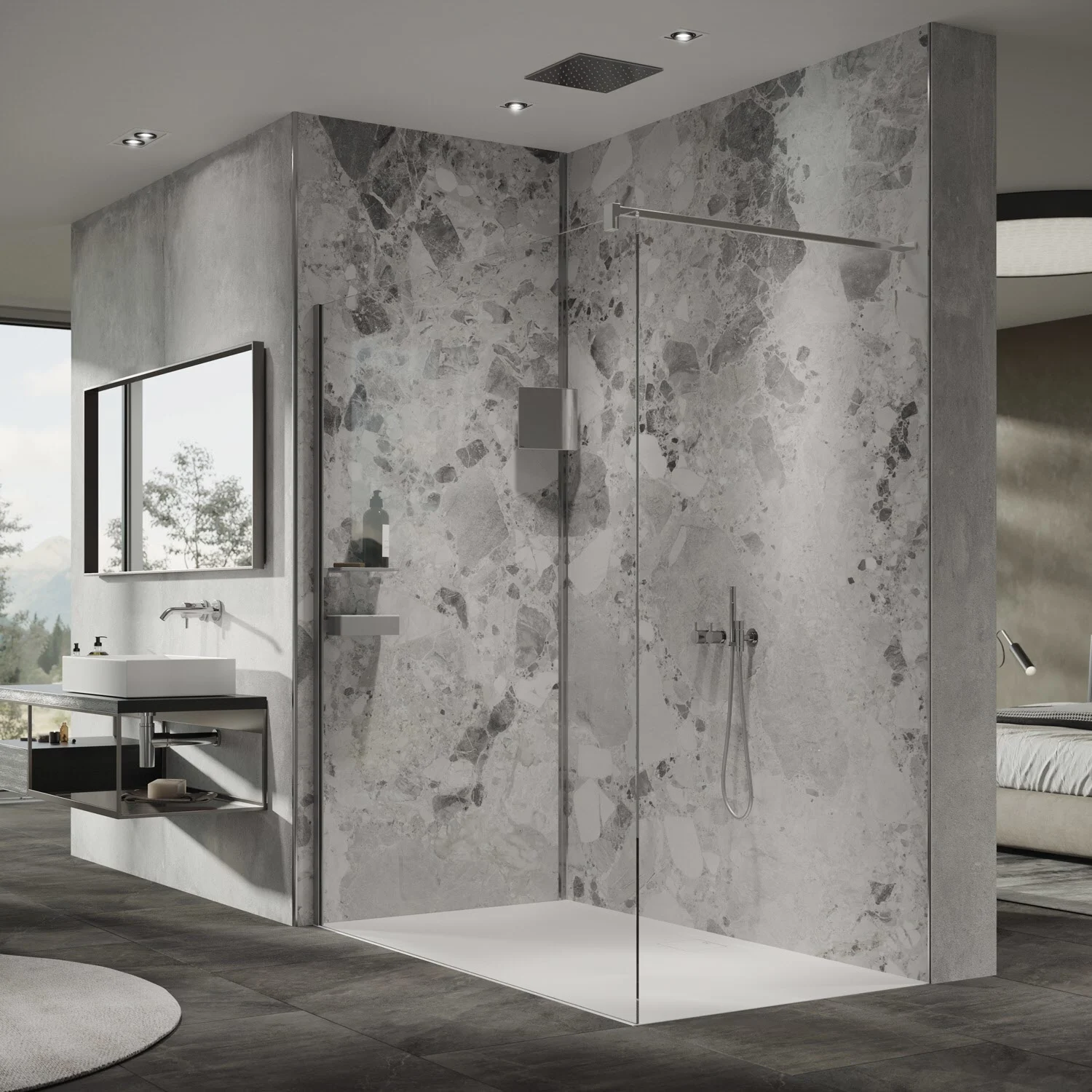 HÜPPE EasyStyle Wandverkleidung 100 x 255 cm, 2 Stück