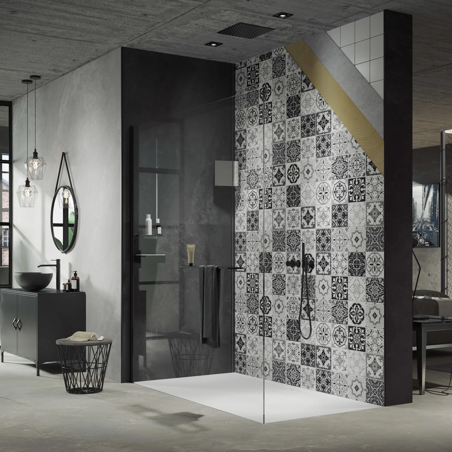 HÜPPE EasyStyle Wandverkleidung 100 x 255 cm, 2 Stück