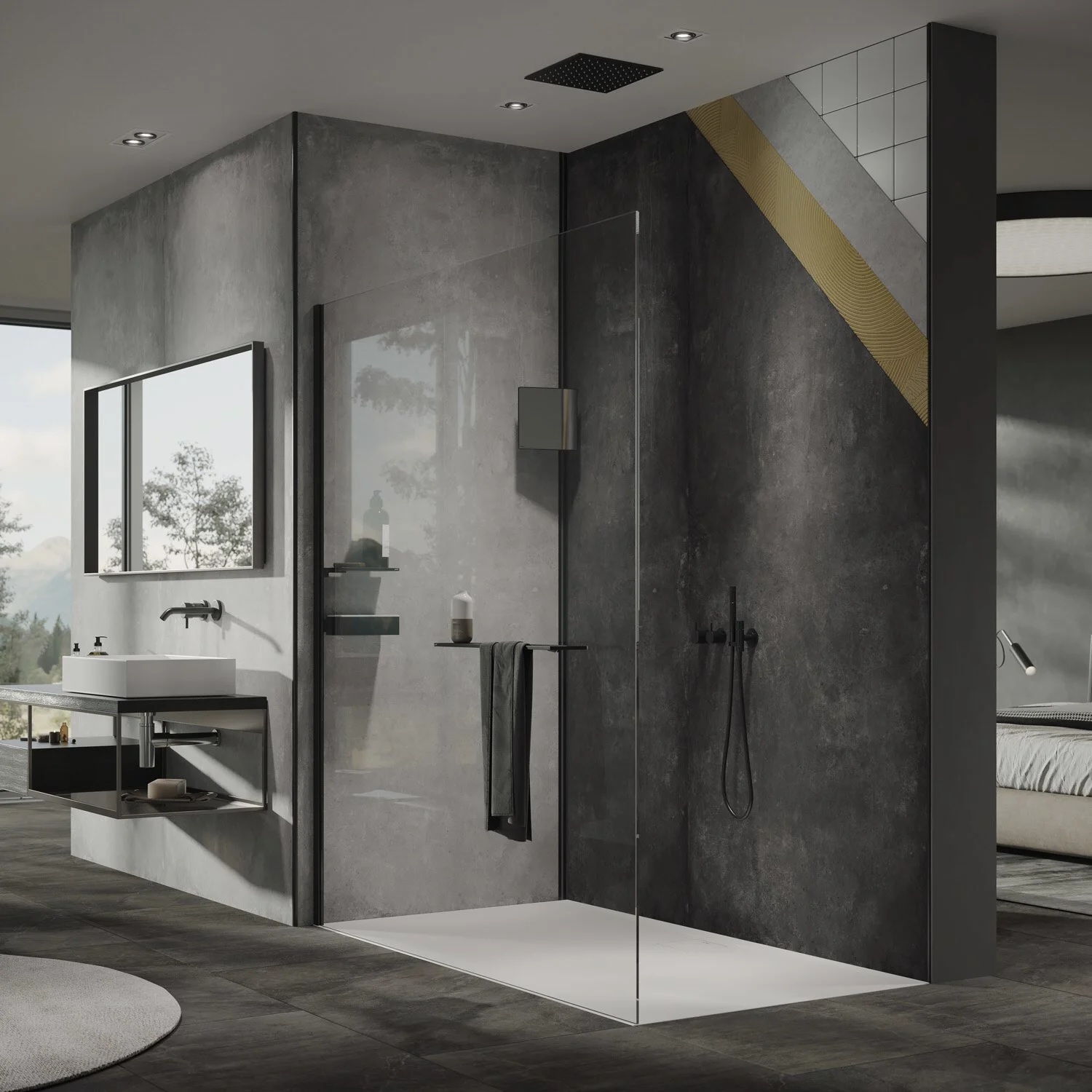 HÜPPE EasyStyle Wandverkleidung 150 x 255 cm, 2 Stück