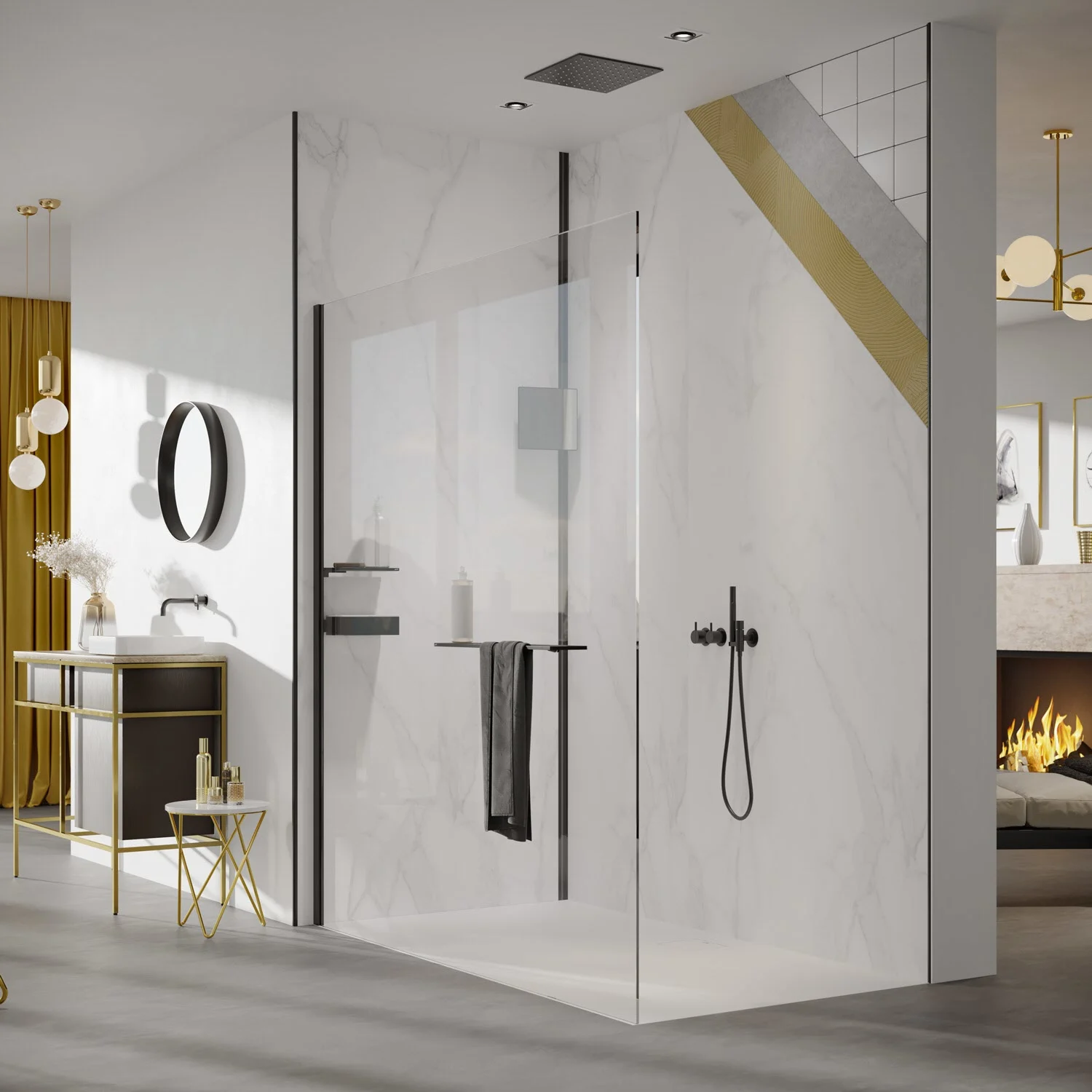 HÜPPE EasyStyle Wandverkleidung 150 x 255 cm, 2 Stück