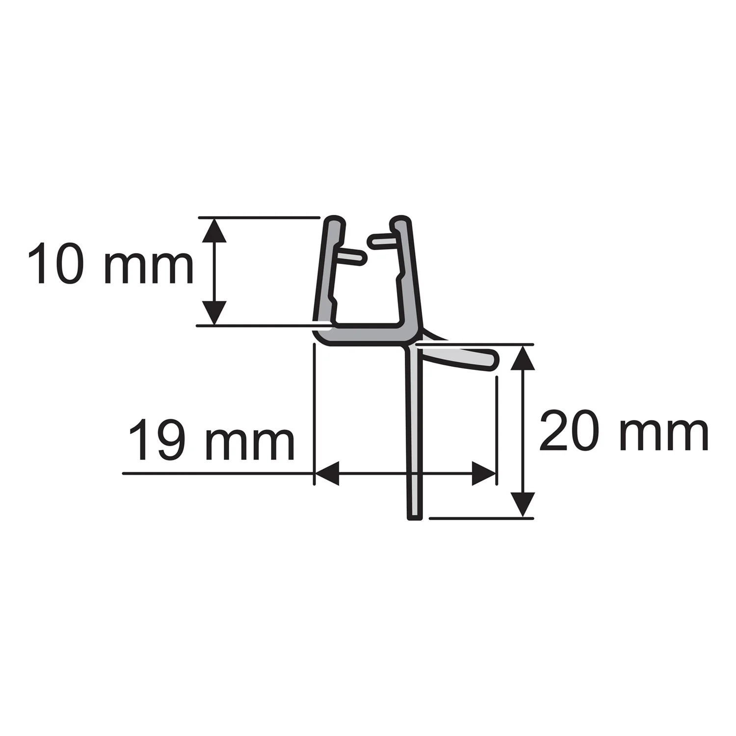 HÜPPE Ersatzteil Ablaufleiste für 6 mm Bild 3