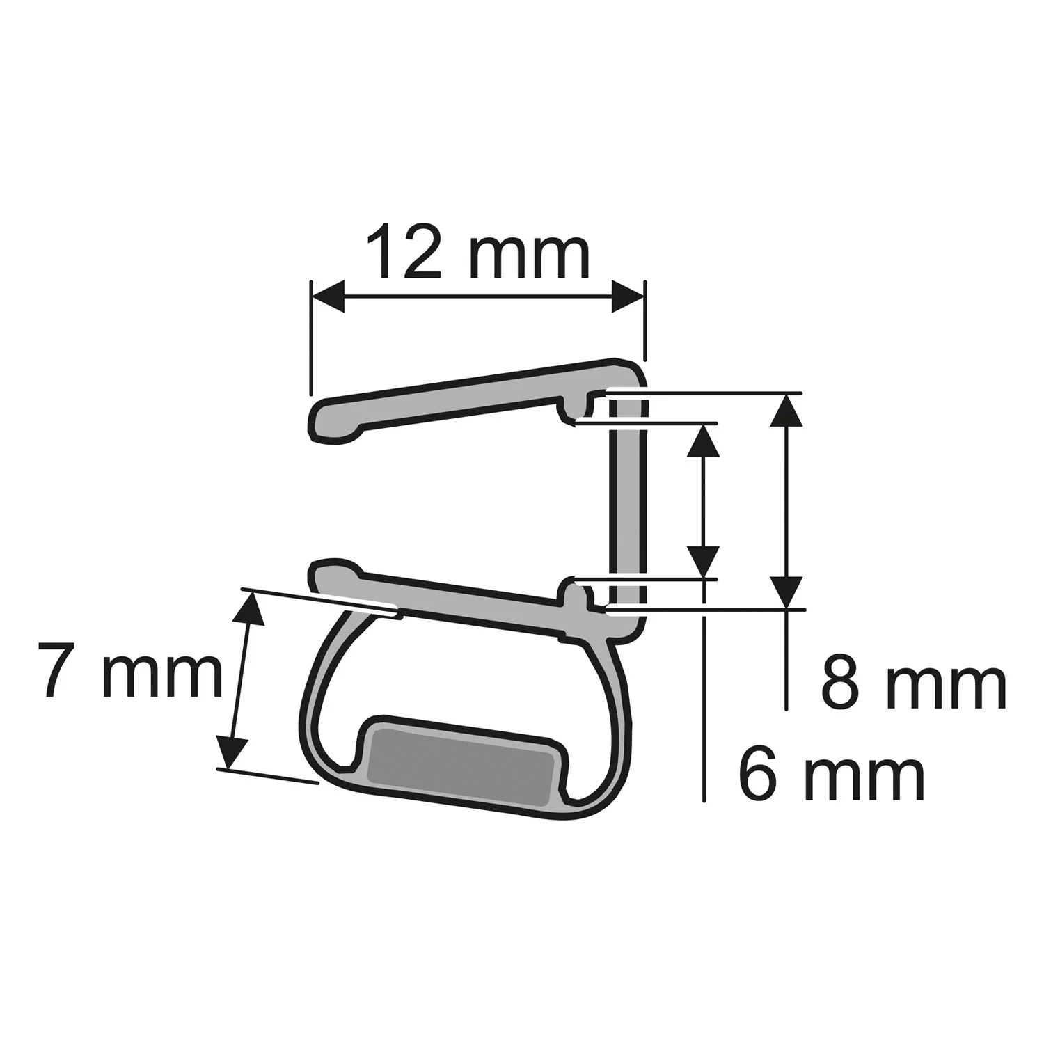 HÜPPE Magnetleiste Seitenwand, für 6 mm oder 8 mm Glasstärke für Duschabtrennungen Bild 2
