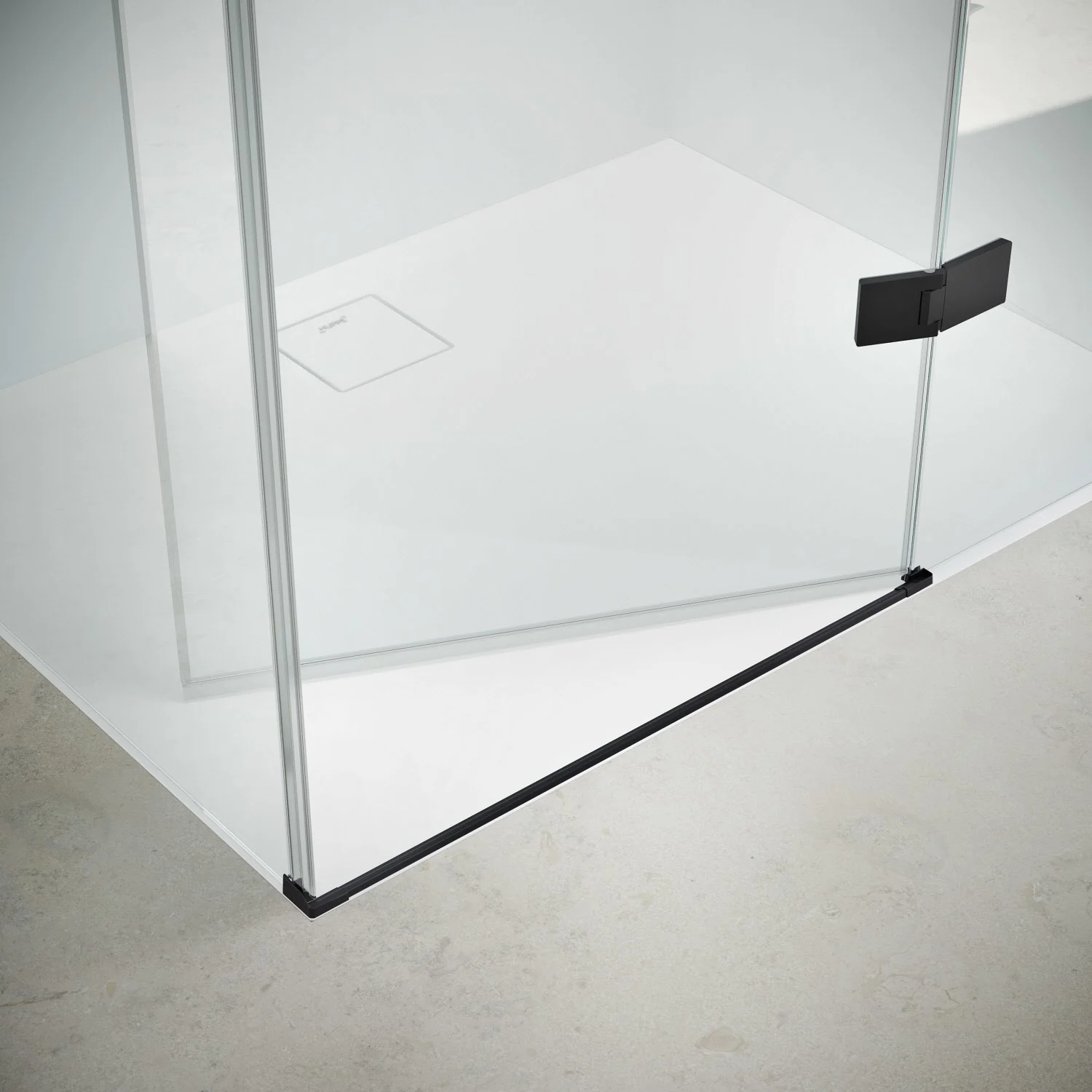 HÜPPE SolvaPro Schwingtür mit festem Segment und Seitenwand 120,1-150 x 120-200 cm, mit Anti-Plaque Bild 7