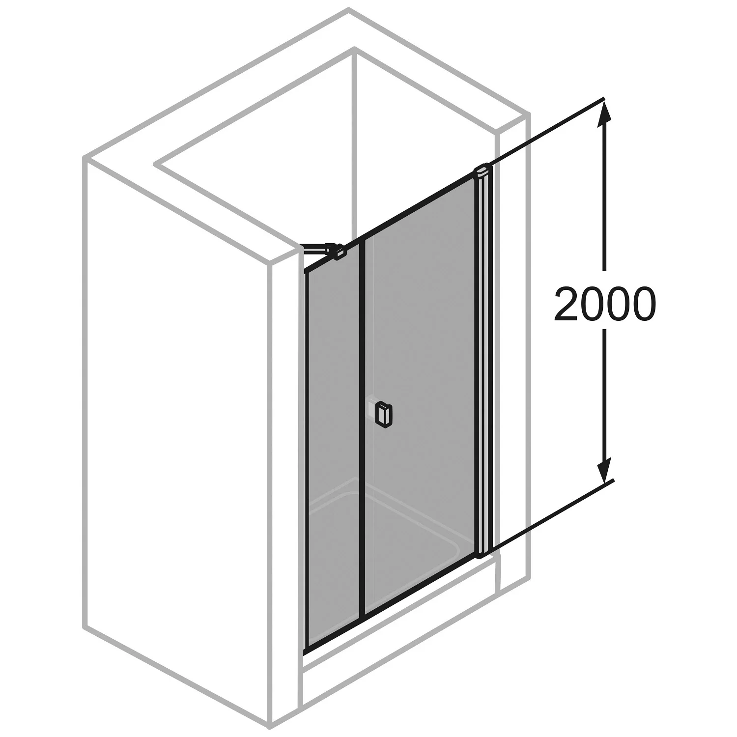 HÜPPE SolvaPro Schwingtür mit Nebenteil in Nische 120 x 200 cm, mit Anti-Plaque Bild 5
