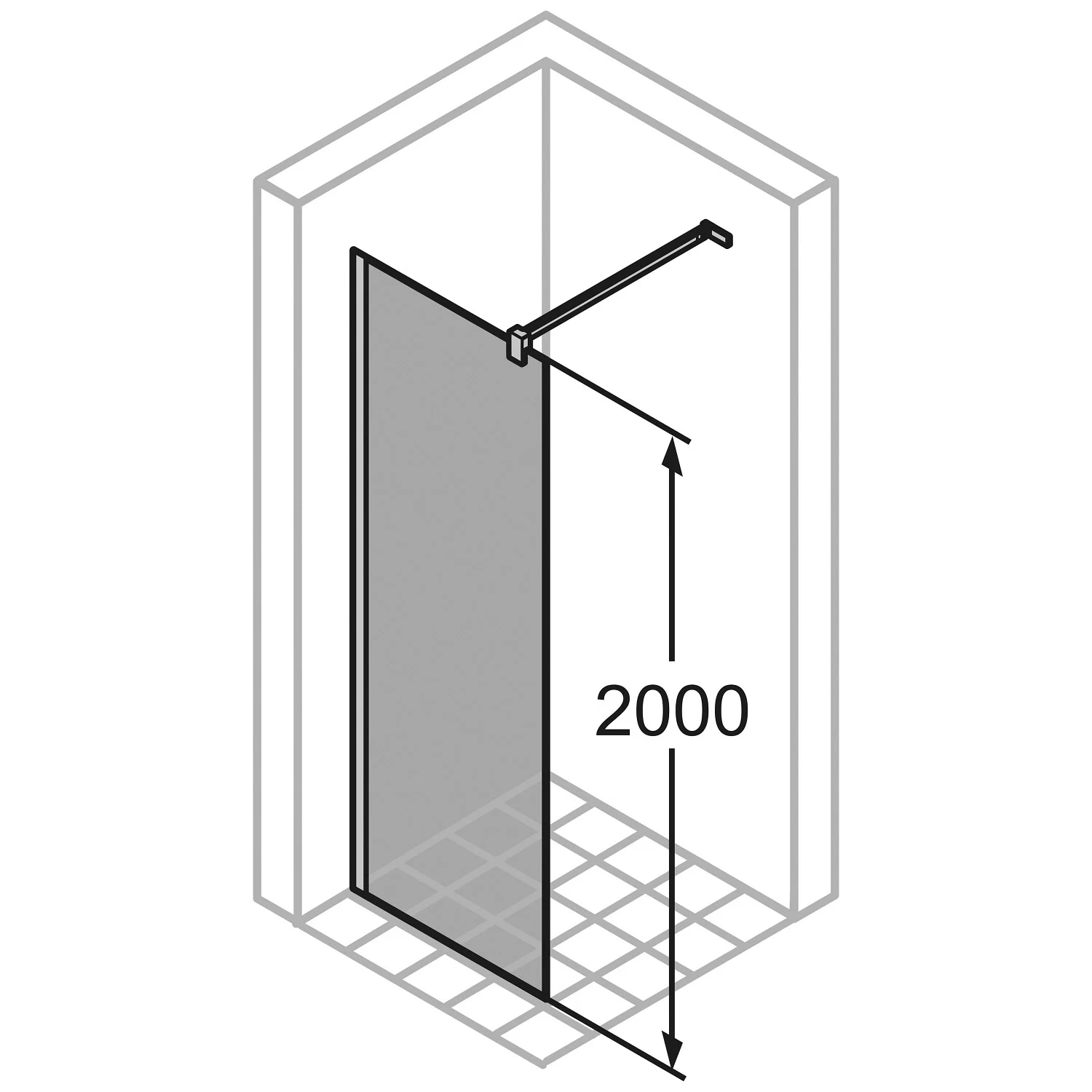 HÜPPE SolvaPro Seitenwand 20-120 x 200,1-220 cm, mit Anti-Plaque Bild 2
