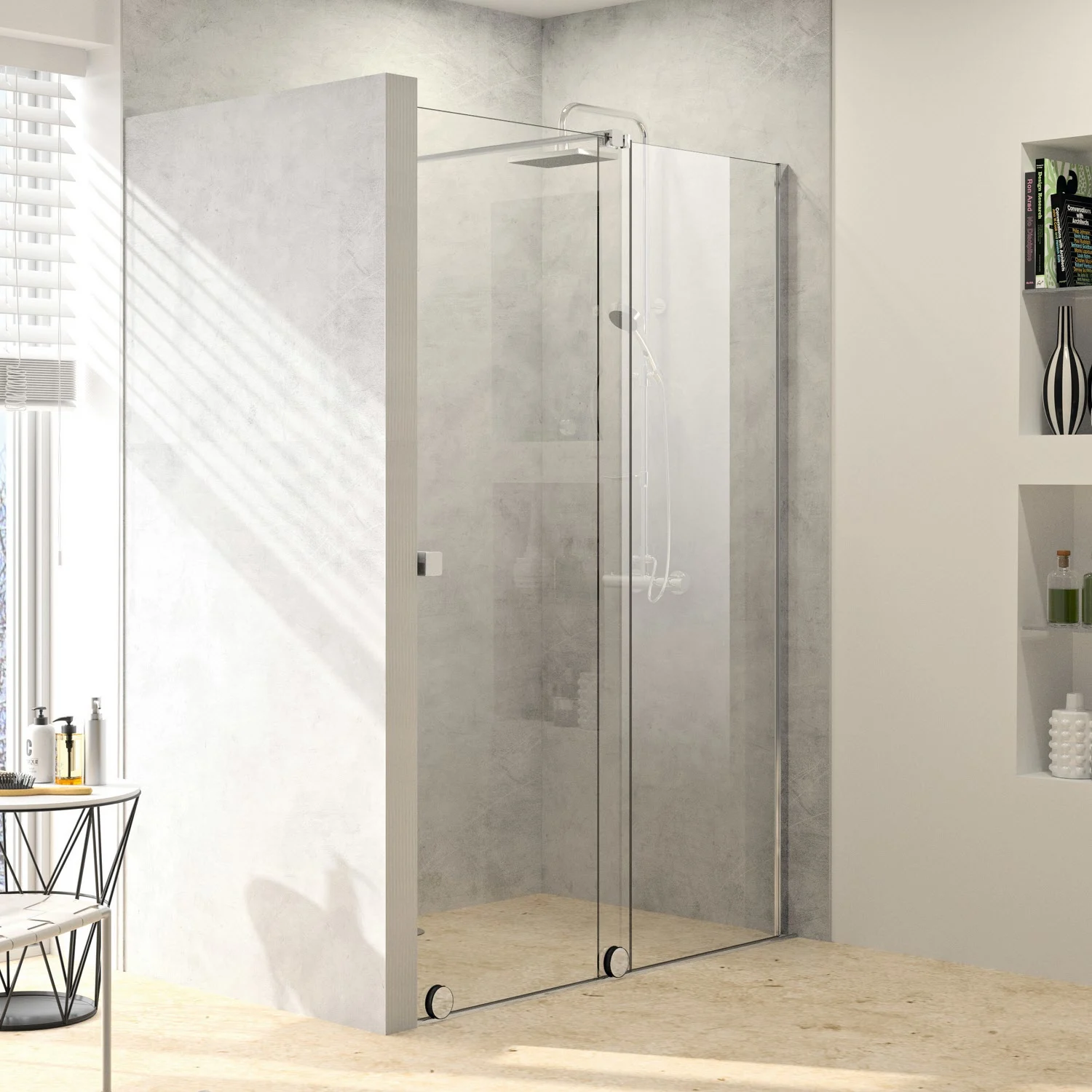 HÜPPE Xtensa pure Walk-In Gleittür mit festem Segment 140 cm, Anschlag rechts Bild 3