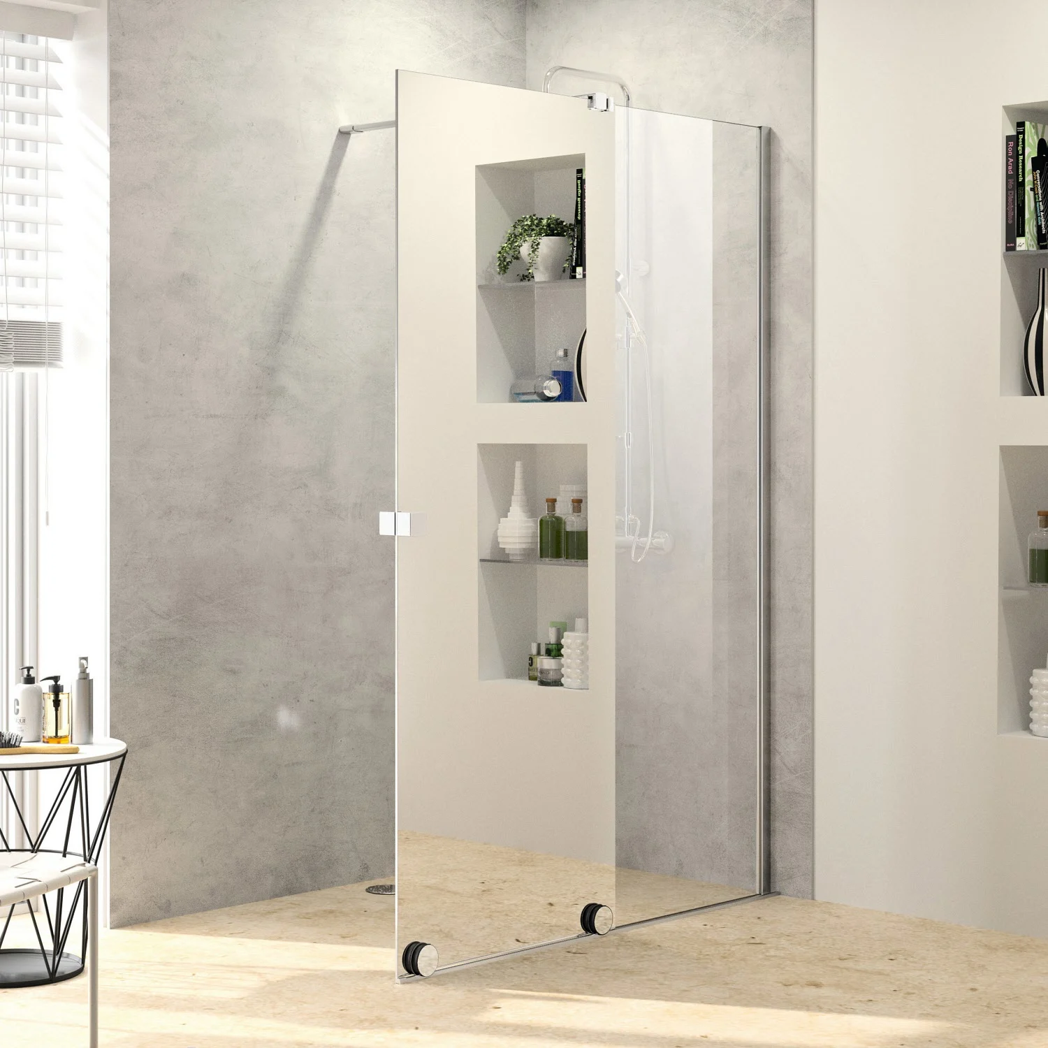 HÜPPE Xtensa pure Walk-In Gleittür mit festem Segment 140 cm, Anschlag rechts Bild 7