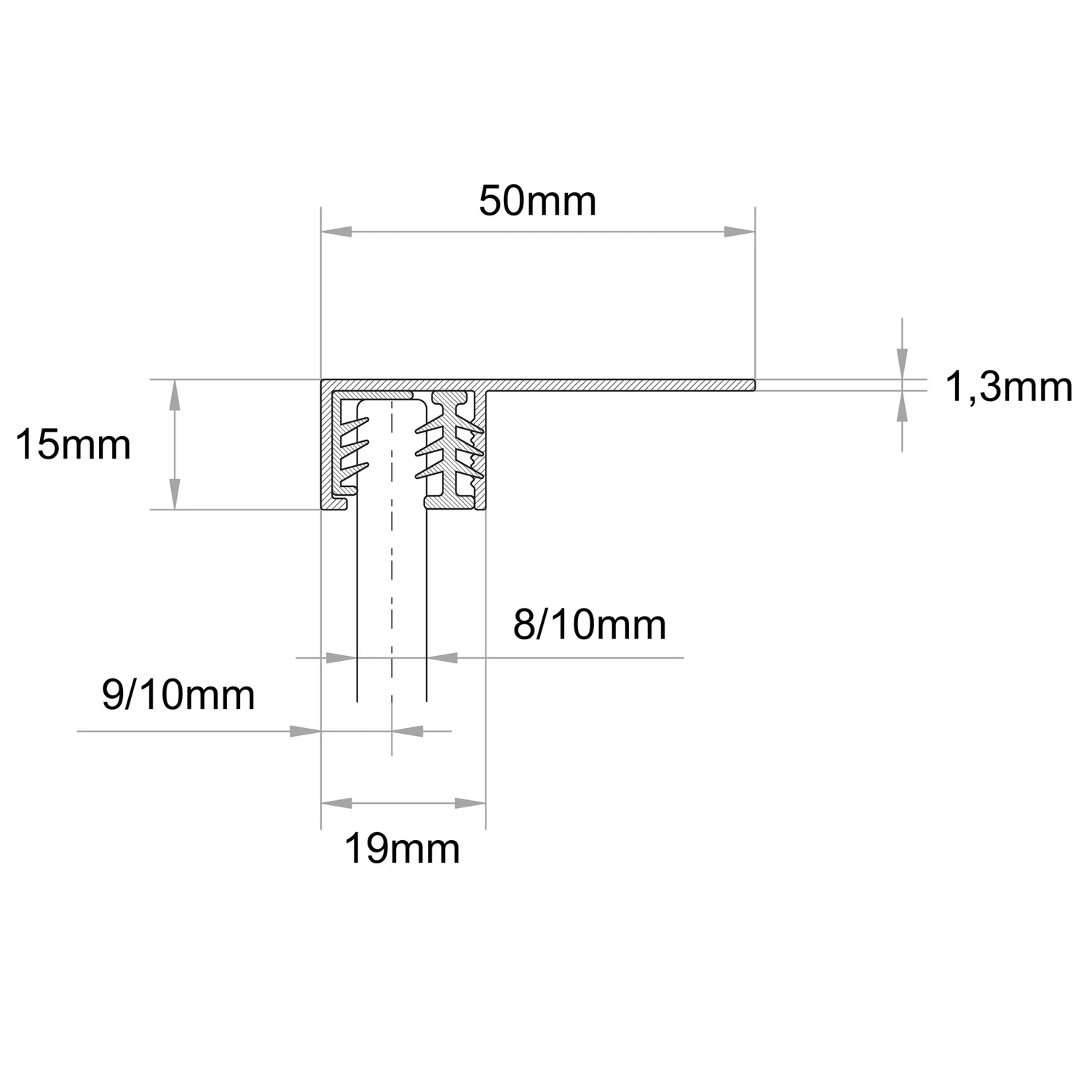 Hüppe Seamlite Unterputzprofil für Duschabtrennung  200 cm Länge Bild 2