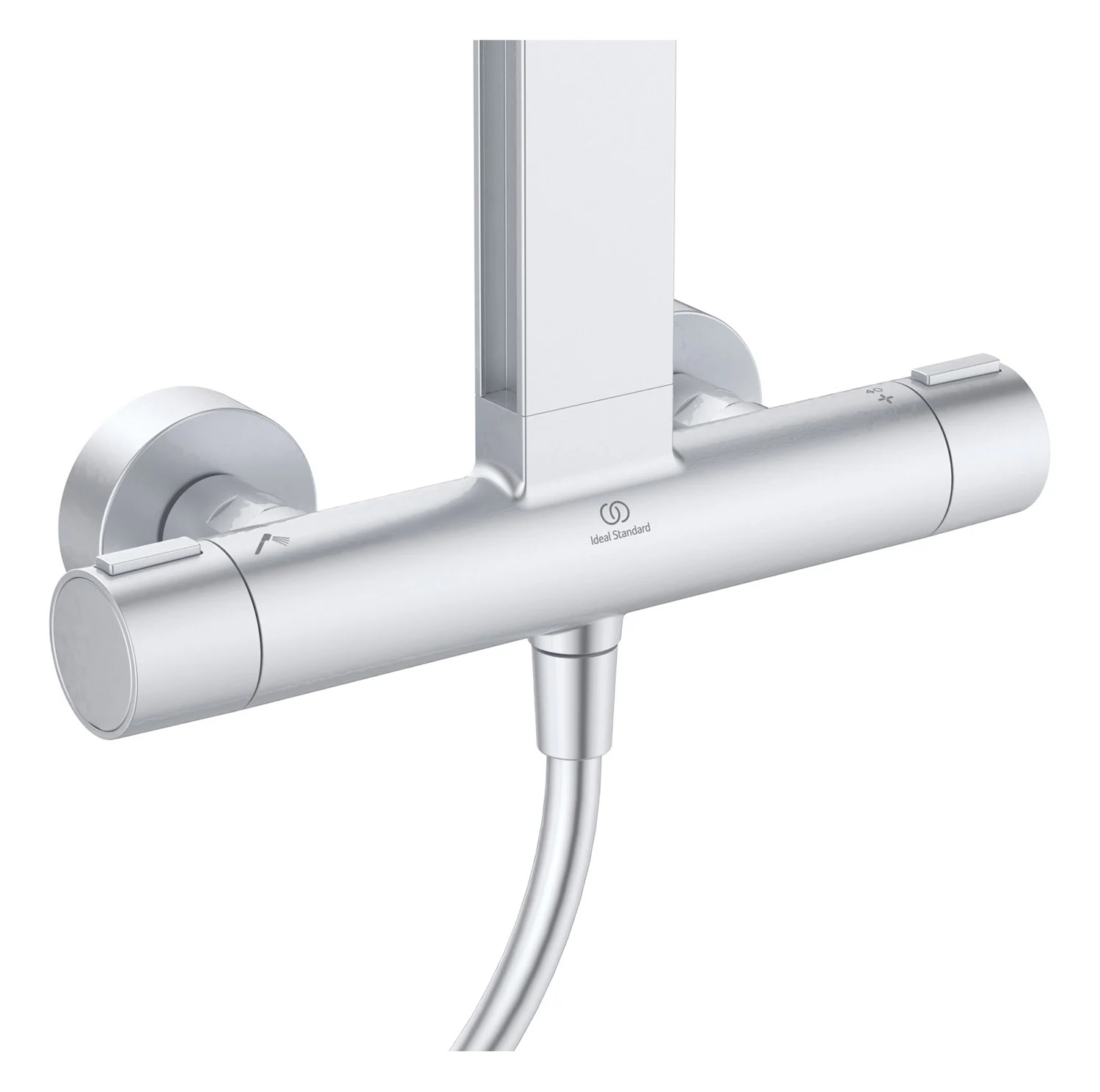 Ideal Standard Alu+ Duschsystem mit Ceratherm Brausethermostat, 2 Ablagen, 2-Funktions-Handbrause und 2-Funktions-Kopfbrause Bild 10