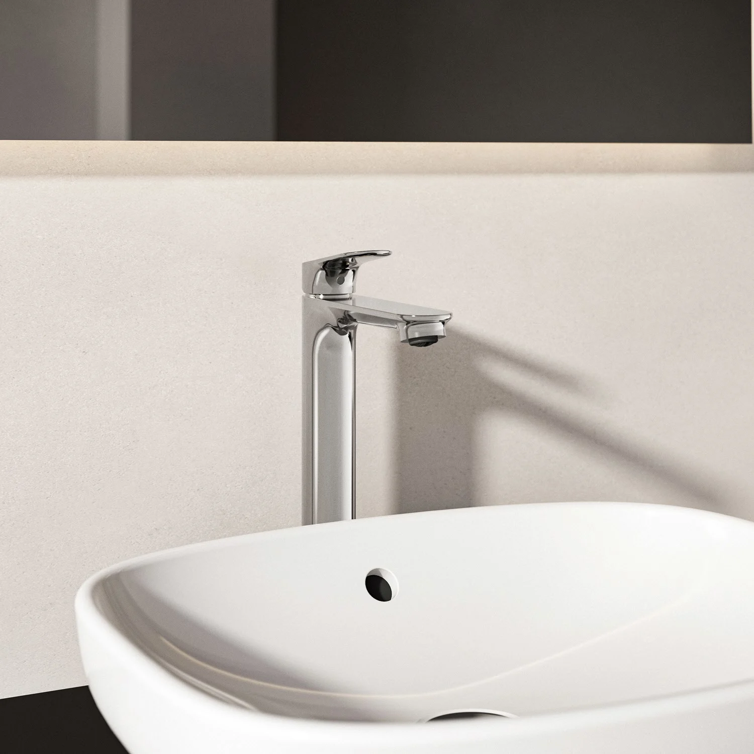 Ideal Standard Ceralife O  Bateria umywalkowa H240 z wydłużoną podstawą i zaworem BlueStart Push-Open Zdjęcie 4