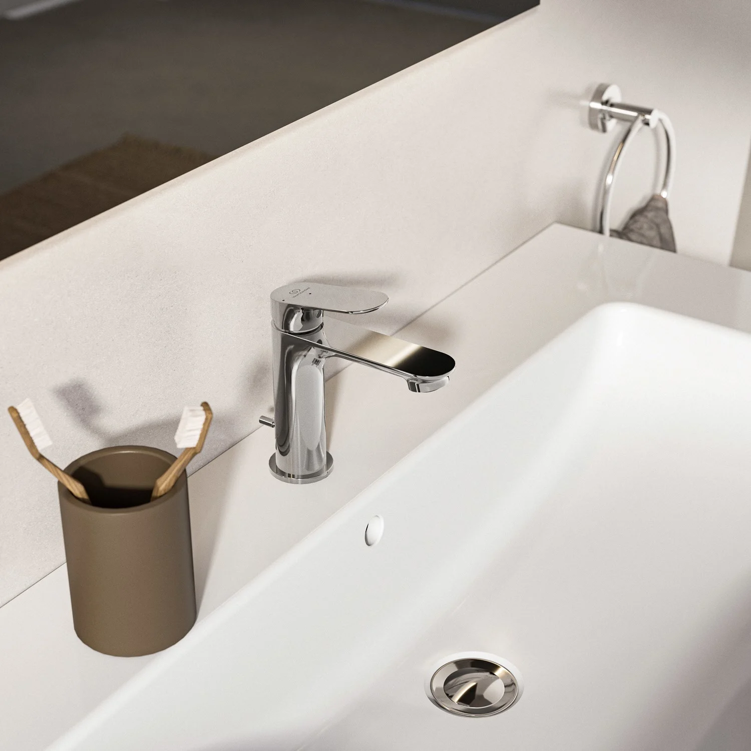 Ideal Standard Ceralife O  Bateria umywalkowa H100 BlueStart Zestaw odpływowy z drążkiem Zdjęcie 4
