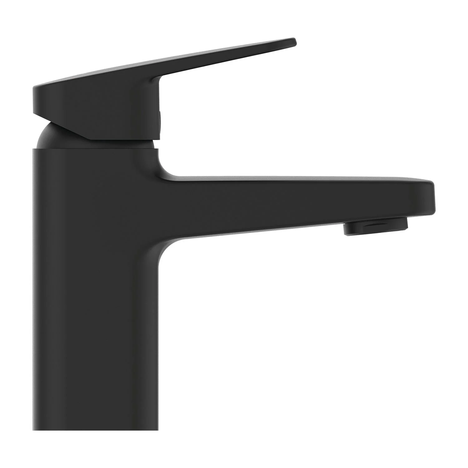 Czarna bateria umywalkowa w widoku bocznym, Ideal Standard