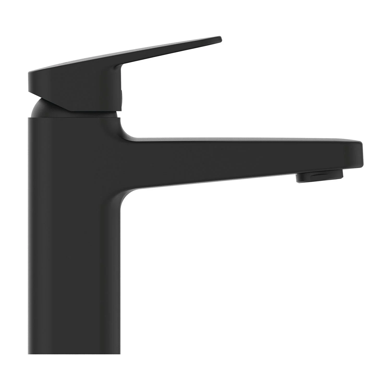 Czarna bateria umywalkowa w widoku bocznym, Ideal Standard