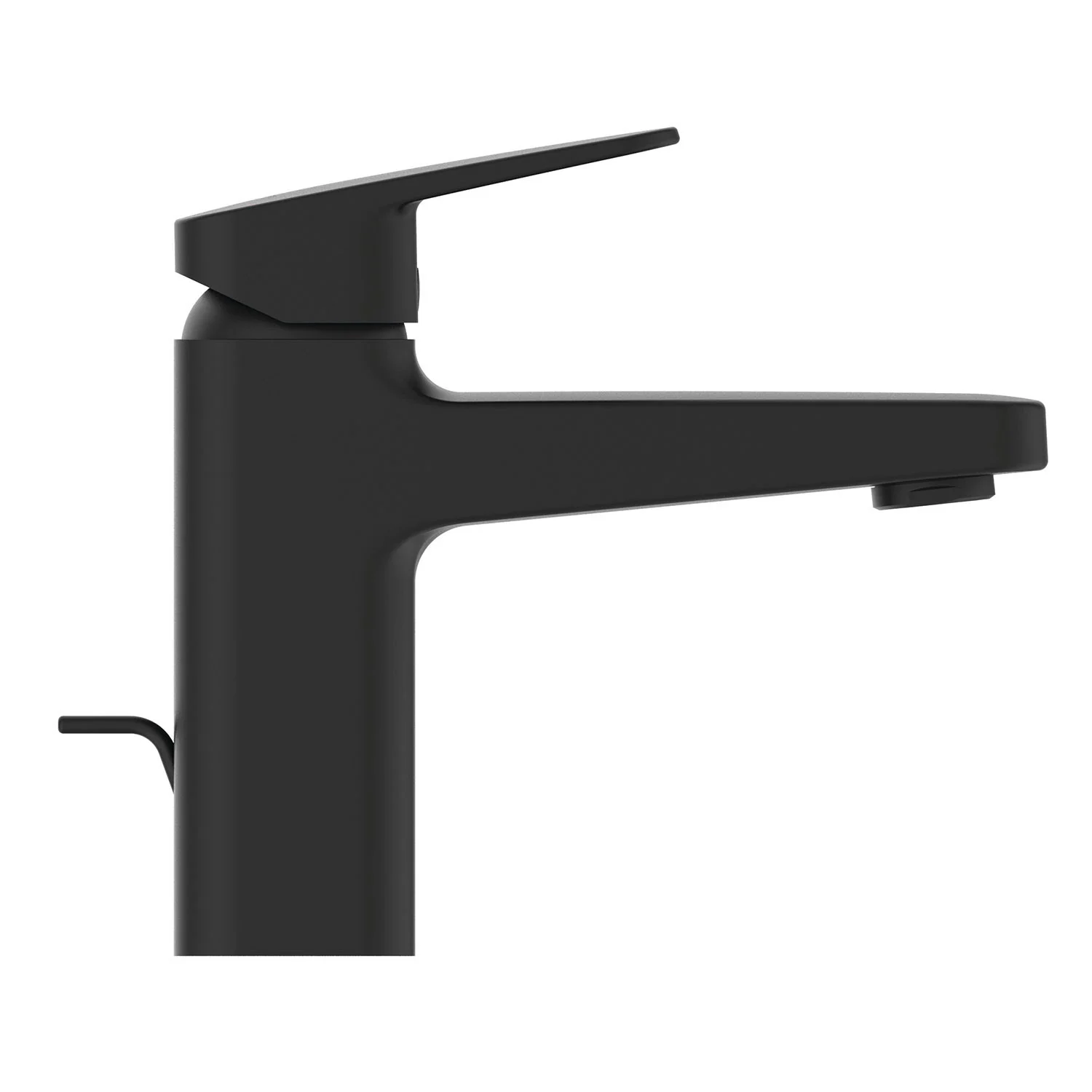 Czarna bateria umywalkowa w widoku bocznym, Ideal Standard