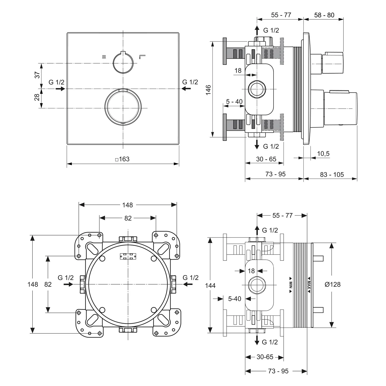 Ideal Standard Ceratherm C100 Armaturen-Paket Bild 5