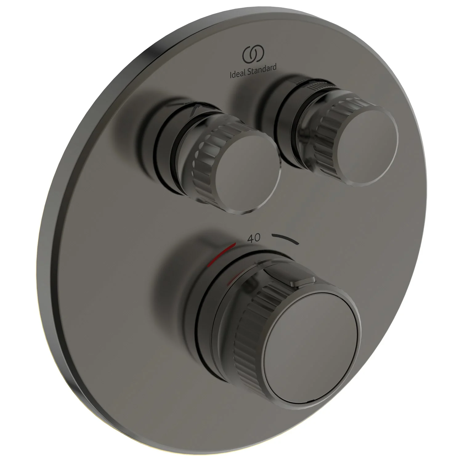 Termostat prysznicowy widok z boku, ciemna powierzchnia, Ideal Standard